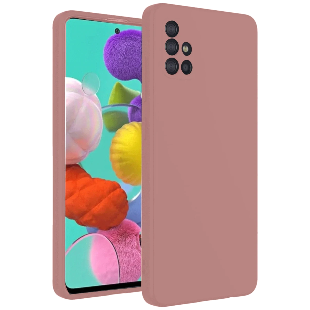 Newface Samsung Galaxy A31 Kılıf Nano içi Kadife Silikon - Pudra