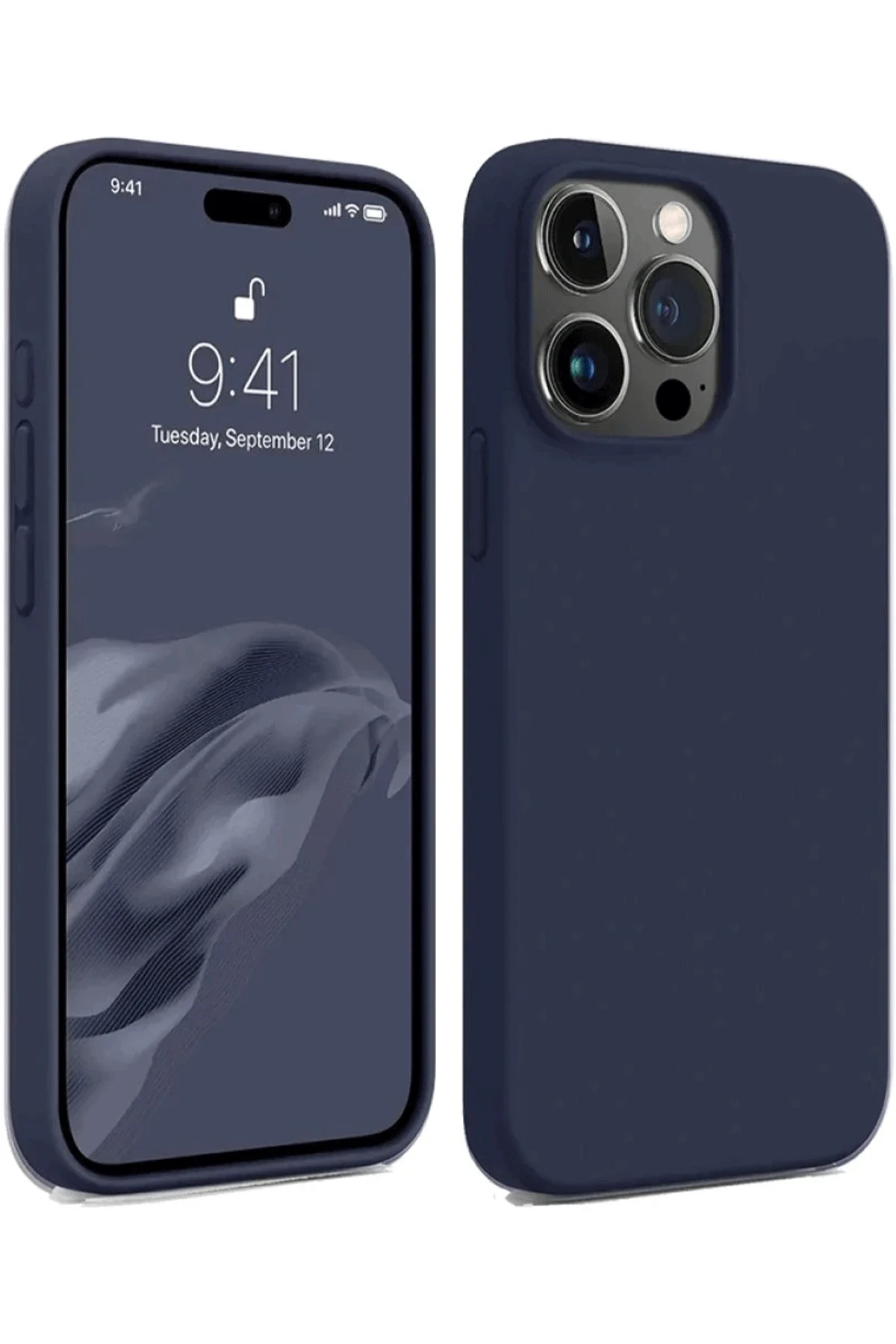 Newface iPhone 15 Pro Kılıf First Silikon - Lacivert