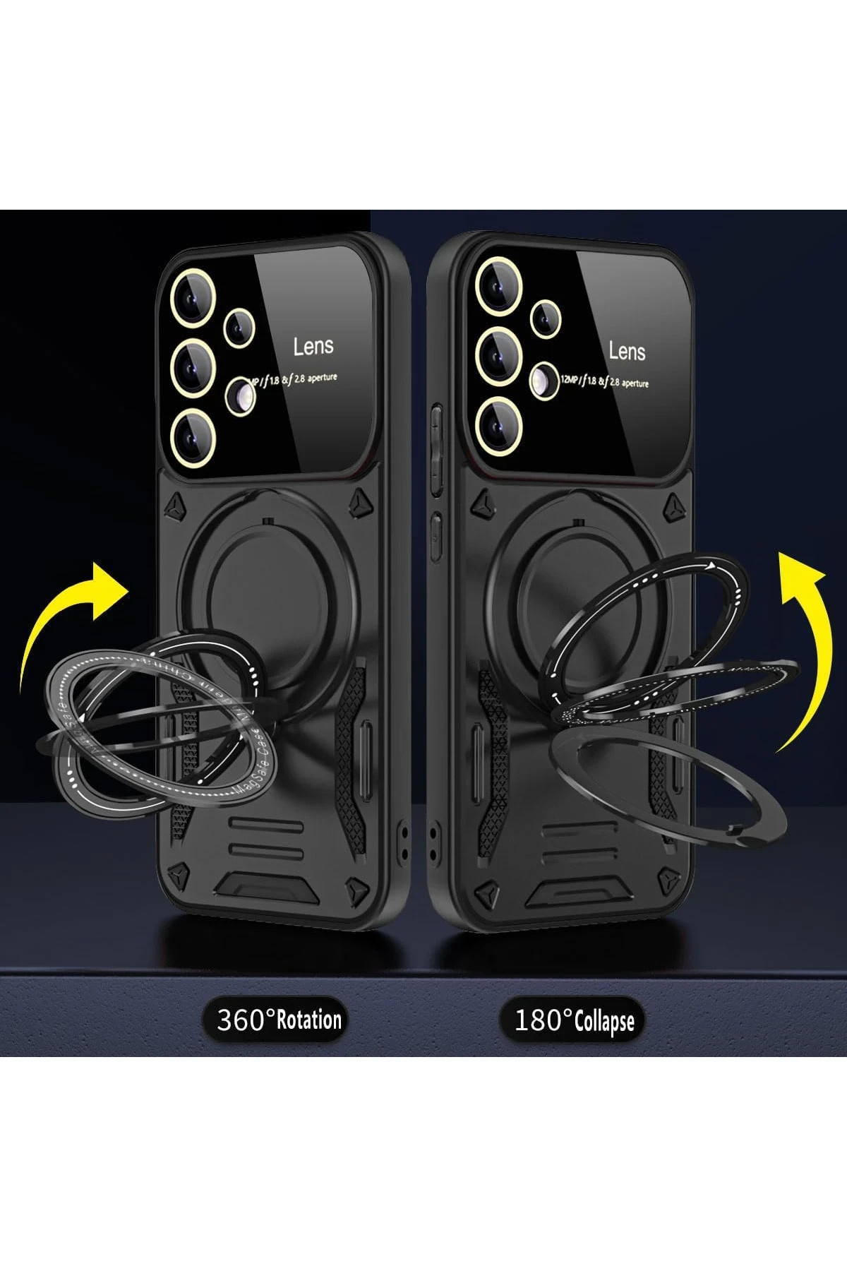 Newface Samsung Galaxy S25 Ultra Kılıf Joy Lens Standlı Kapak - Mor