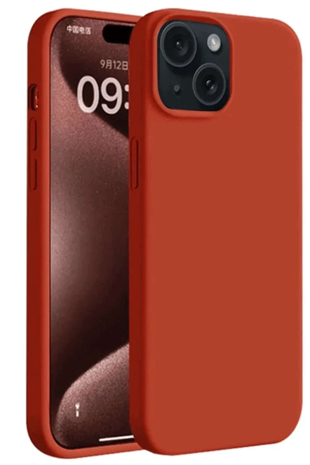 Newface iPhone 15 Kılıf First Silikon - Kırmızı