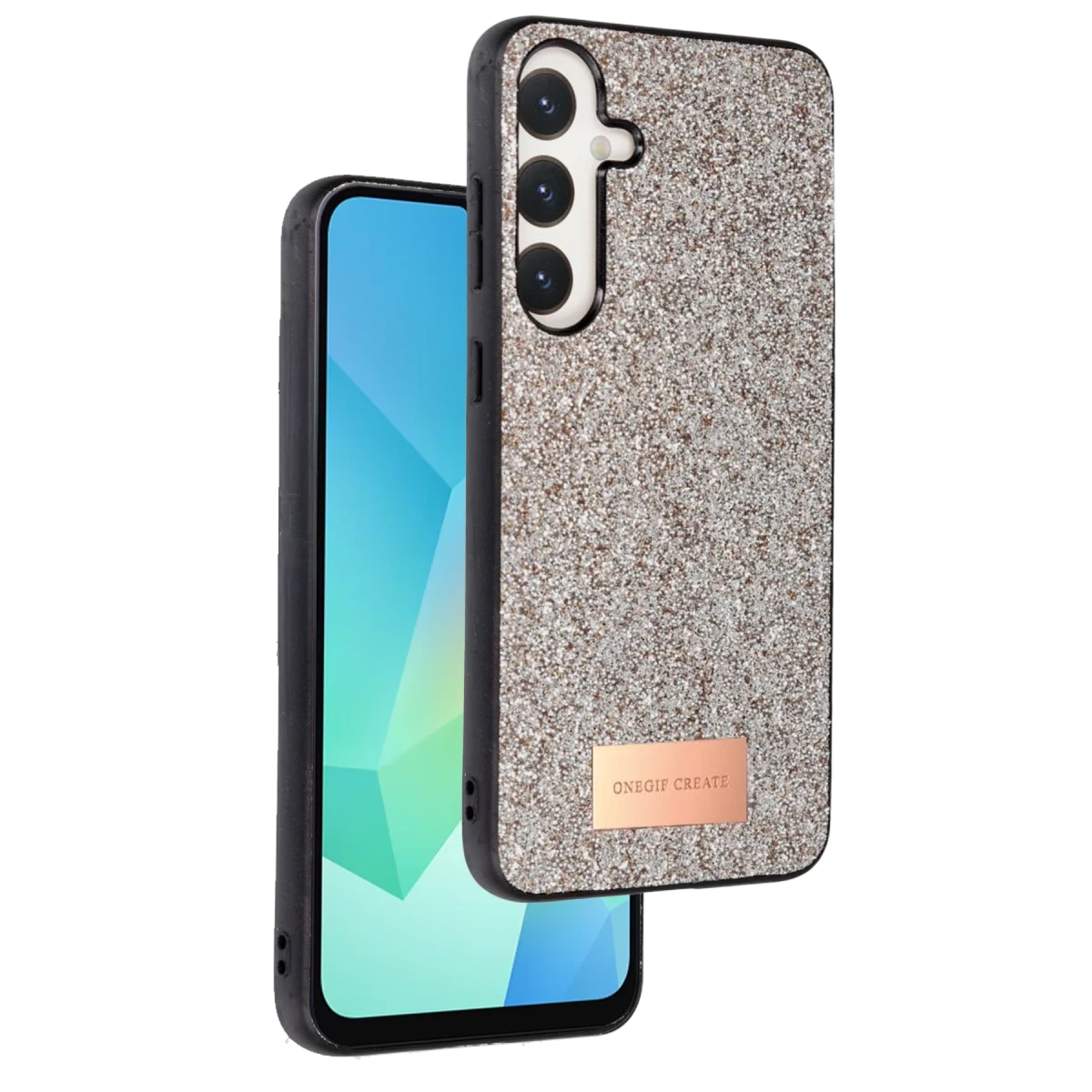 Onegif Samsung Galaxy A36 Bright Simli Kapak - Gold