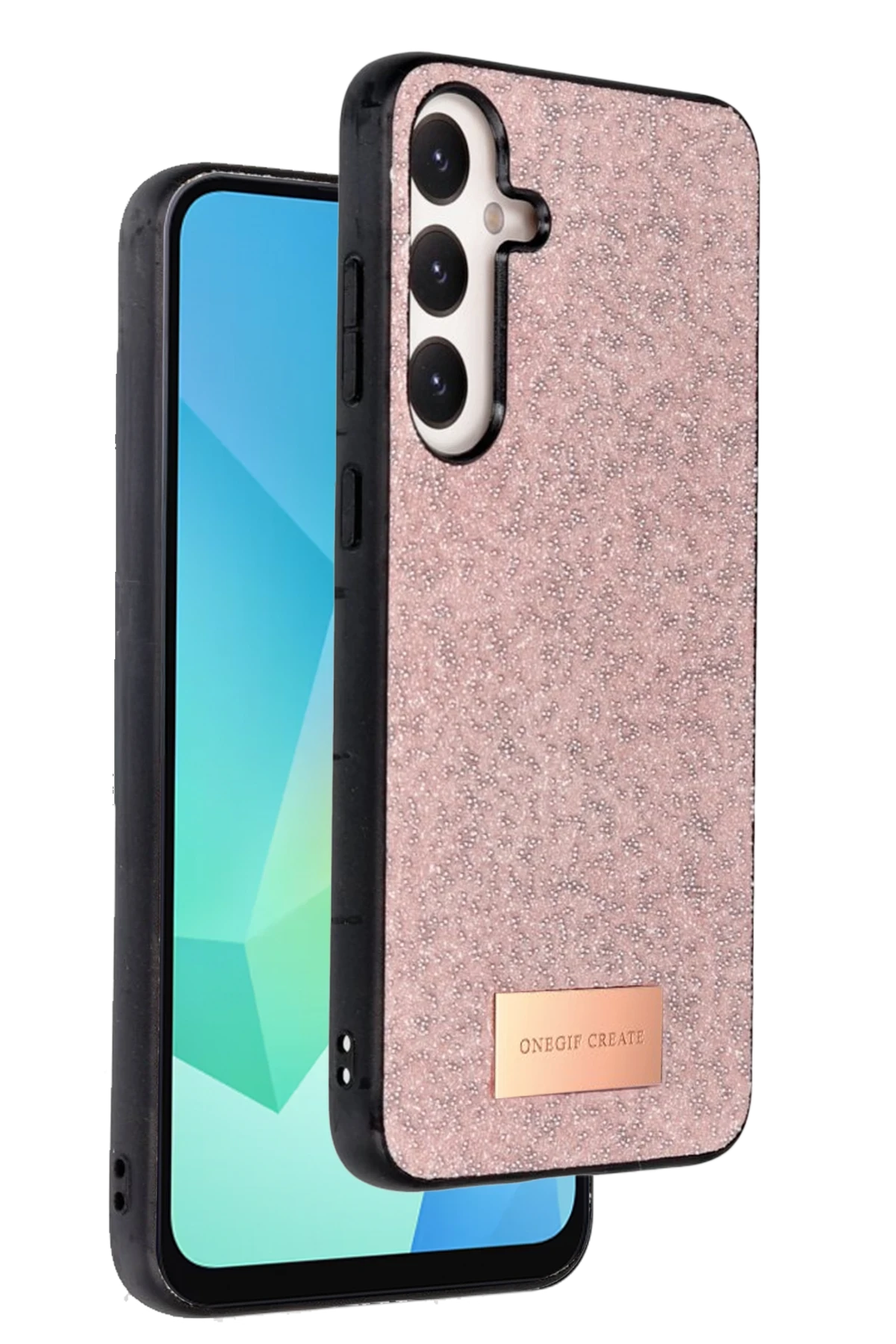Onegif Samsung Galaxy A26 Bright Simli Kapak - Pembe