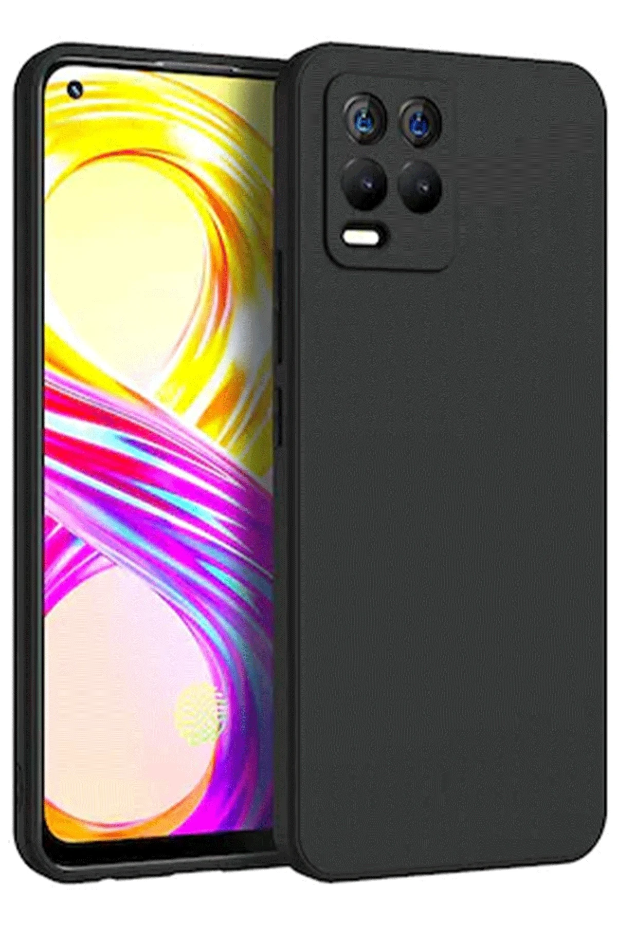 Newface Realme 8 Kılıf First Silikon - Siyah