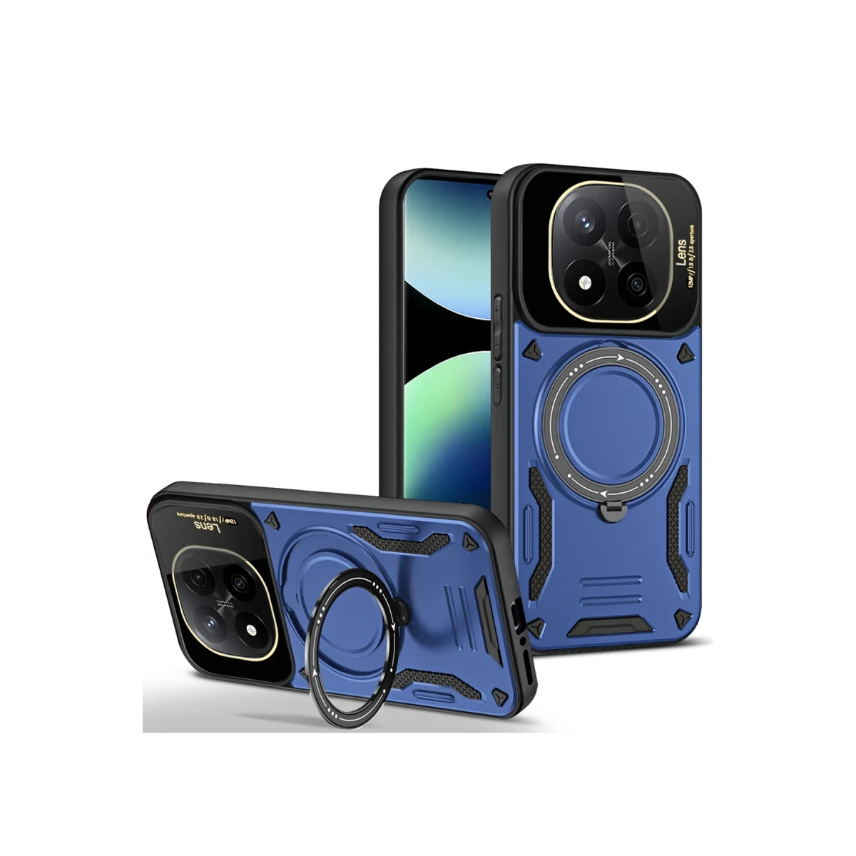 Newface Xiaomi Redmi Note 14 Pro Plus Kılıf Joy Lens Standlı Kapak - Lacivert