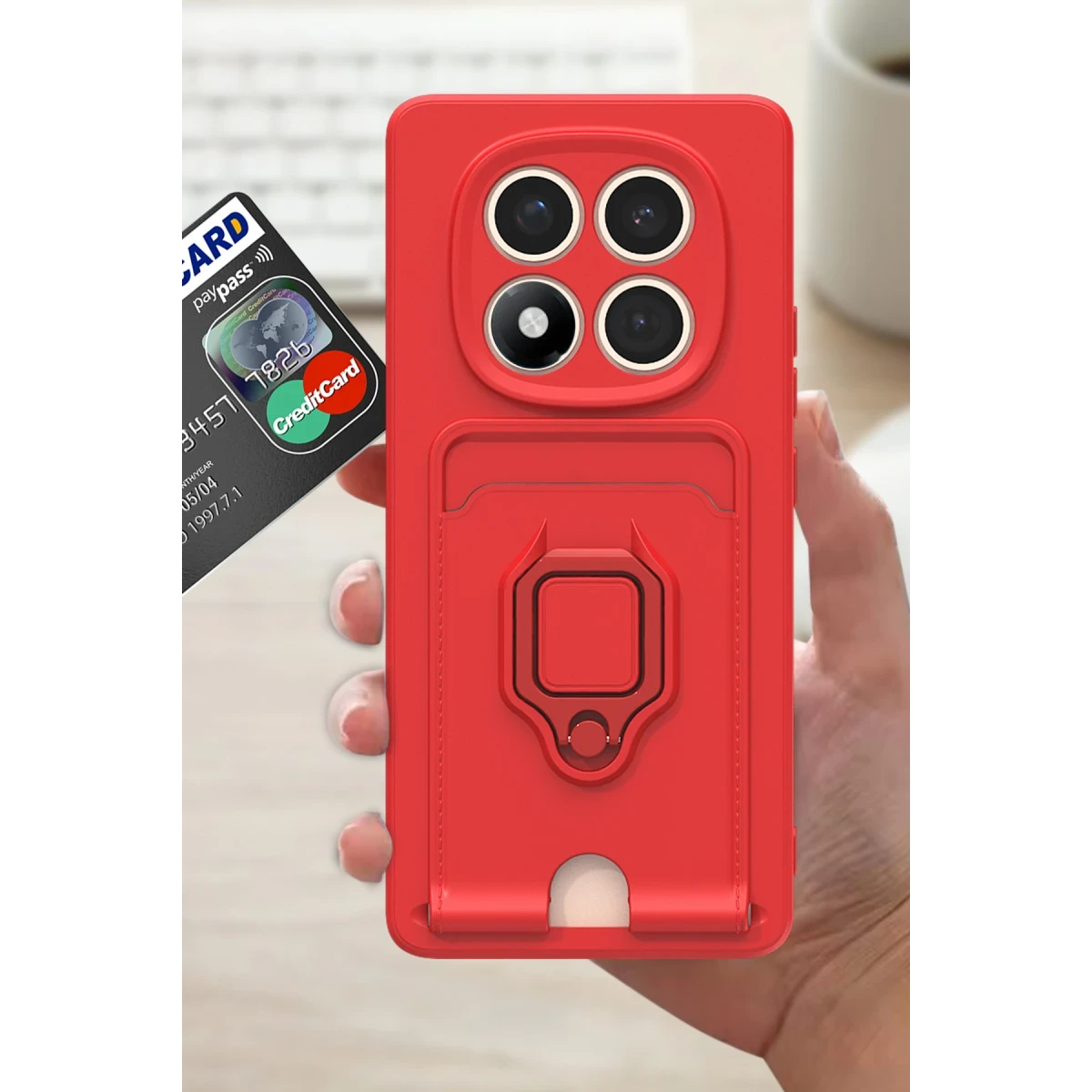 Newface Xiaomi Redmi Note 14 Pro Plus Kılıf Zuma Kartvizitli Yüzüklü Silikon - Siyah — görsel 4