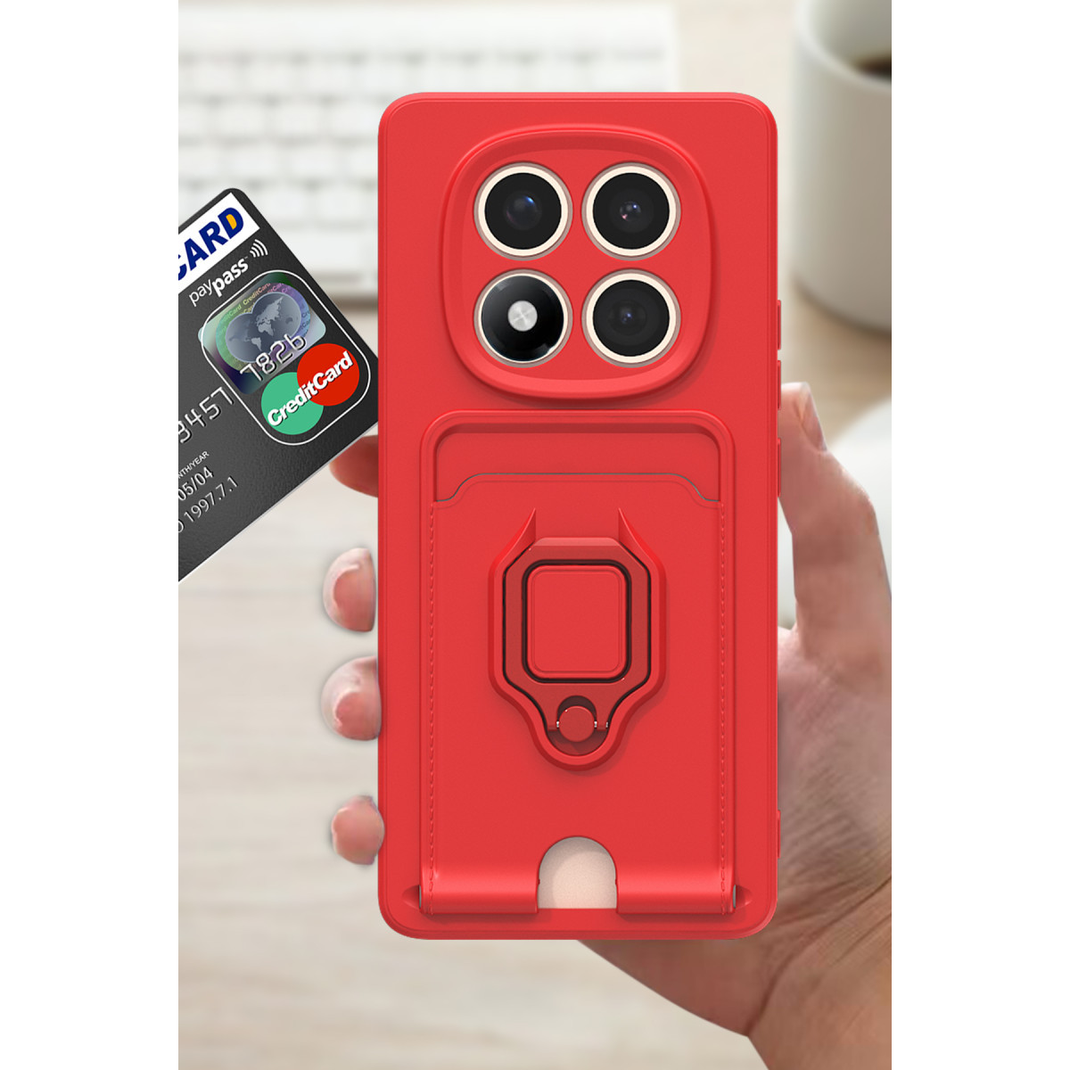 Newface Xiaomi Redmi Note 14 Pro Plus Kılıf Zuma Kartvizitli Yüzüklü Silikon - Siyah — görsel 6