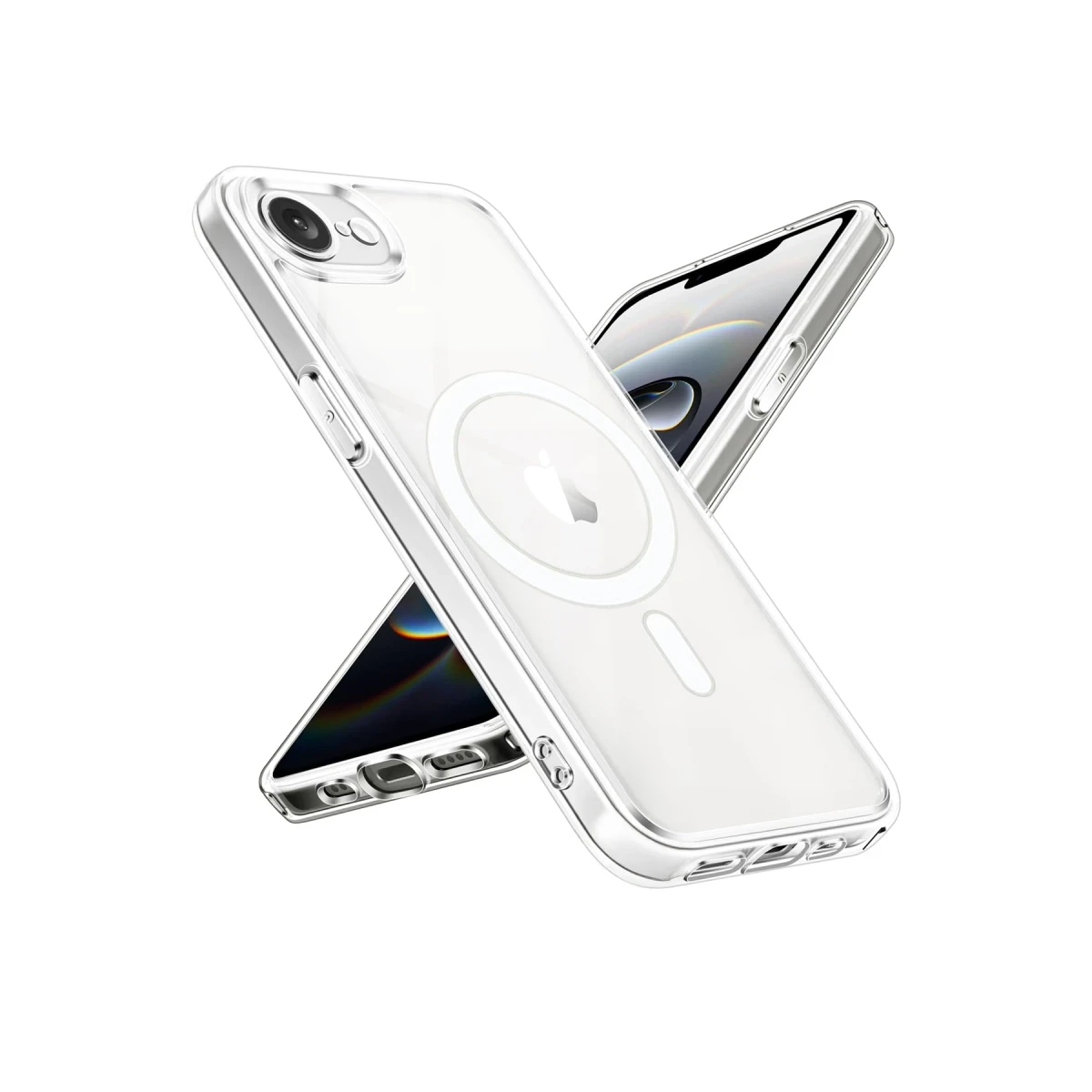 Newface Apple iPhone 16E Kılıf Magneticsafe Şeffaf Silikon - Şeffaf — görsel 2