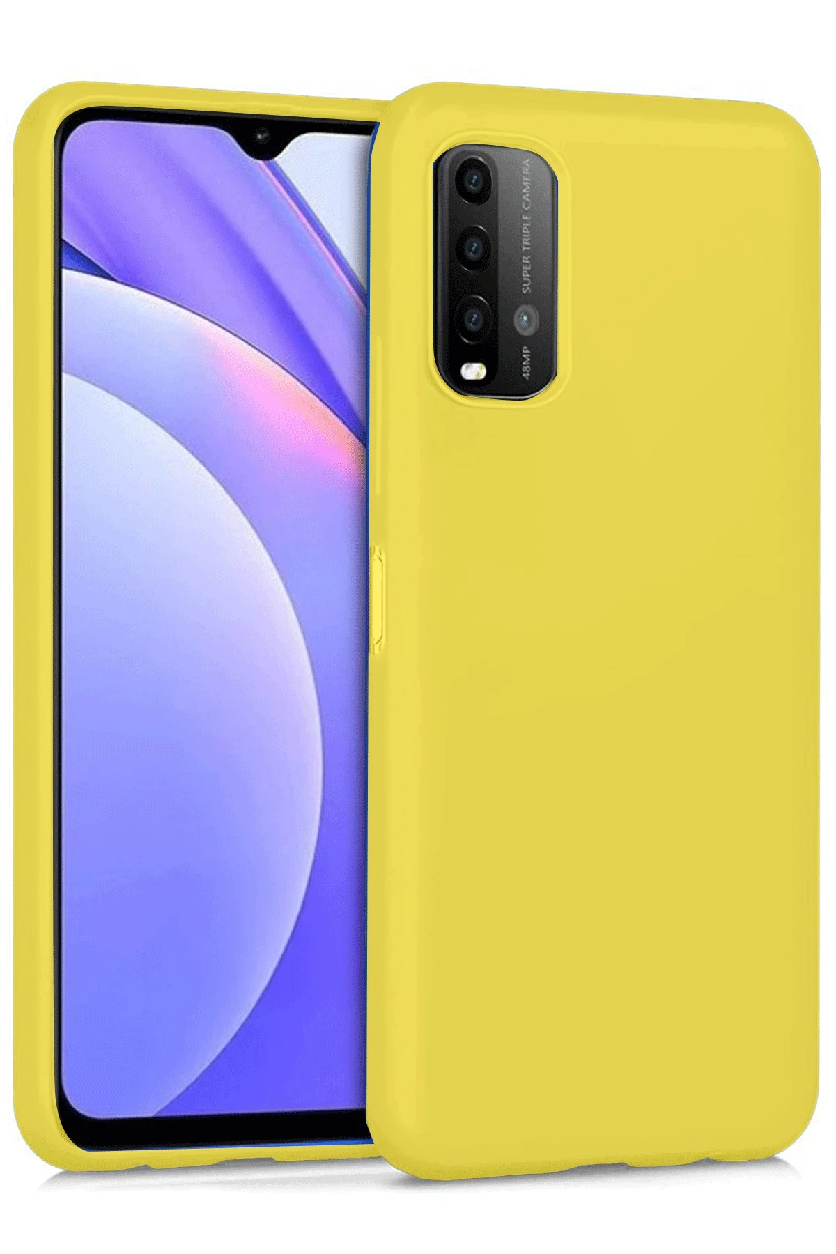 Newface Xiaomi Redmi 9T Kılıf Nano içi Kadife Silikon - Sarı