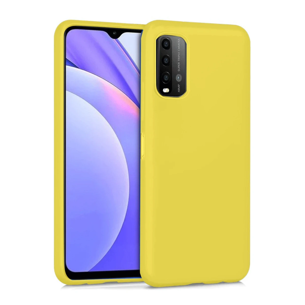 Newface Xiaomi Redmi 9T Kılıf Nano içi Kadife Silikon - Sarı