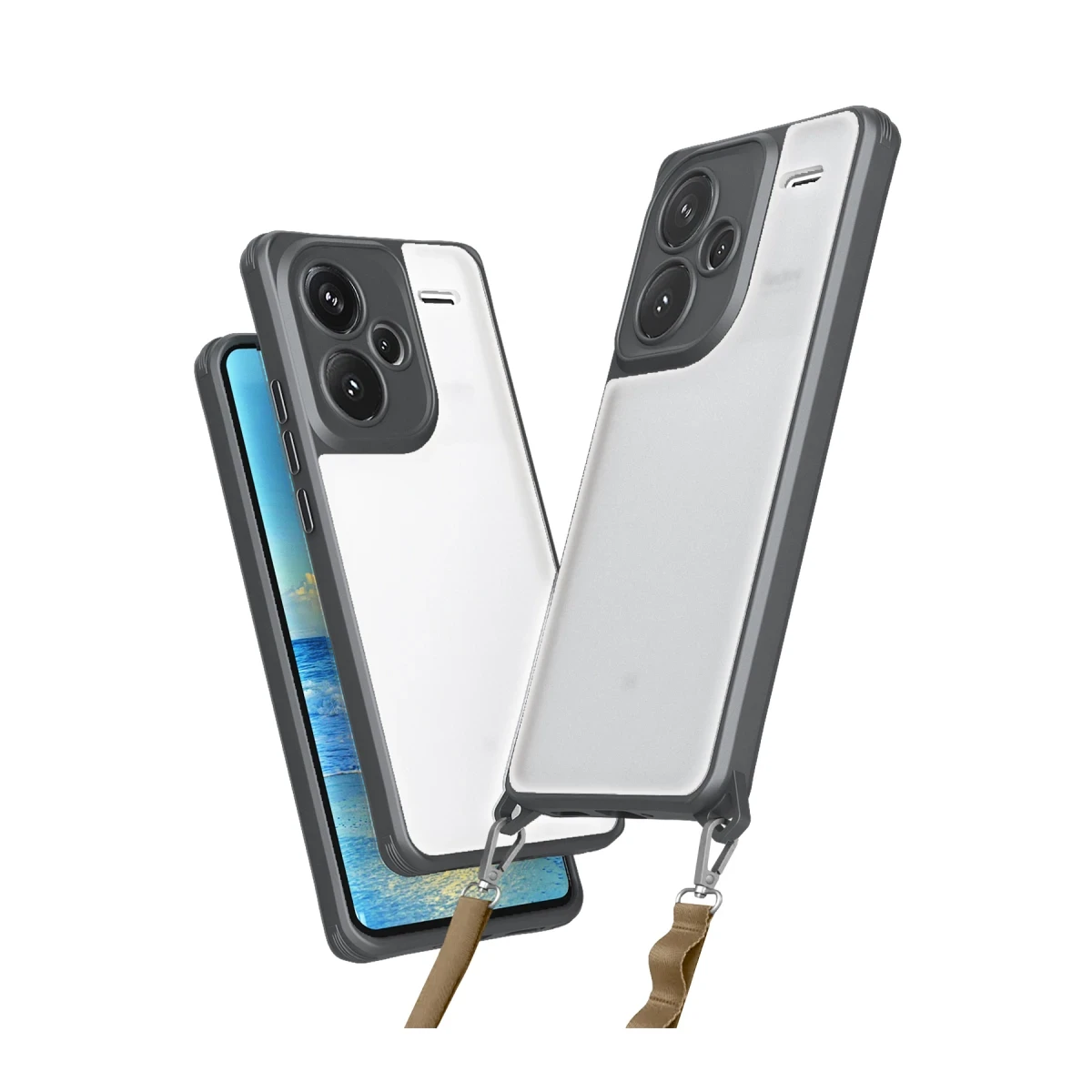 Newface Xiaomi Redmi Note 13 Pro Plus Kılıf Penta Silikon Kılıf - Titan Gri