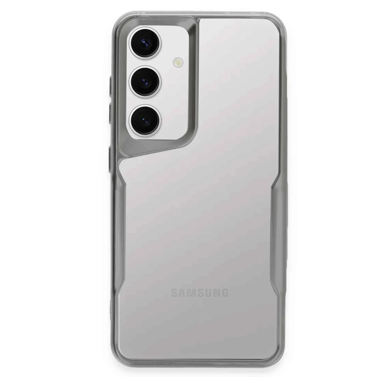Newface Samsung Galaxy S25 Kılıf Boyi Silikon Kapak - Gümüş