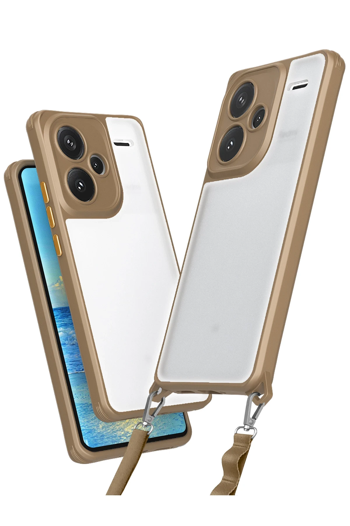 Newface Xiaomi Redmi Note 13 Pro Plus Kılıf Penta Silikon Kılıf - Çöl Titanyum