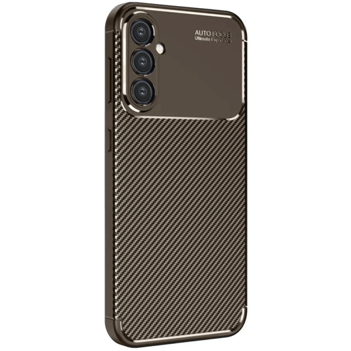Newface Samsung Galaxy A16 5G Kılıf Auto Focus Karbon Kapak - Kahverengi