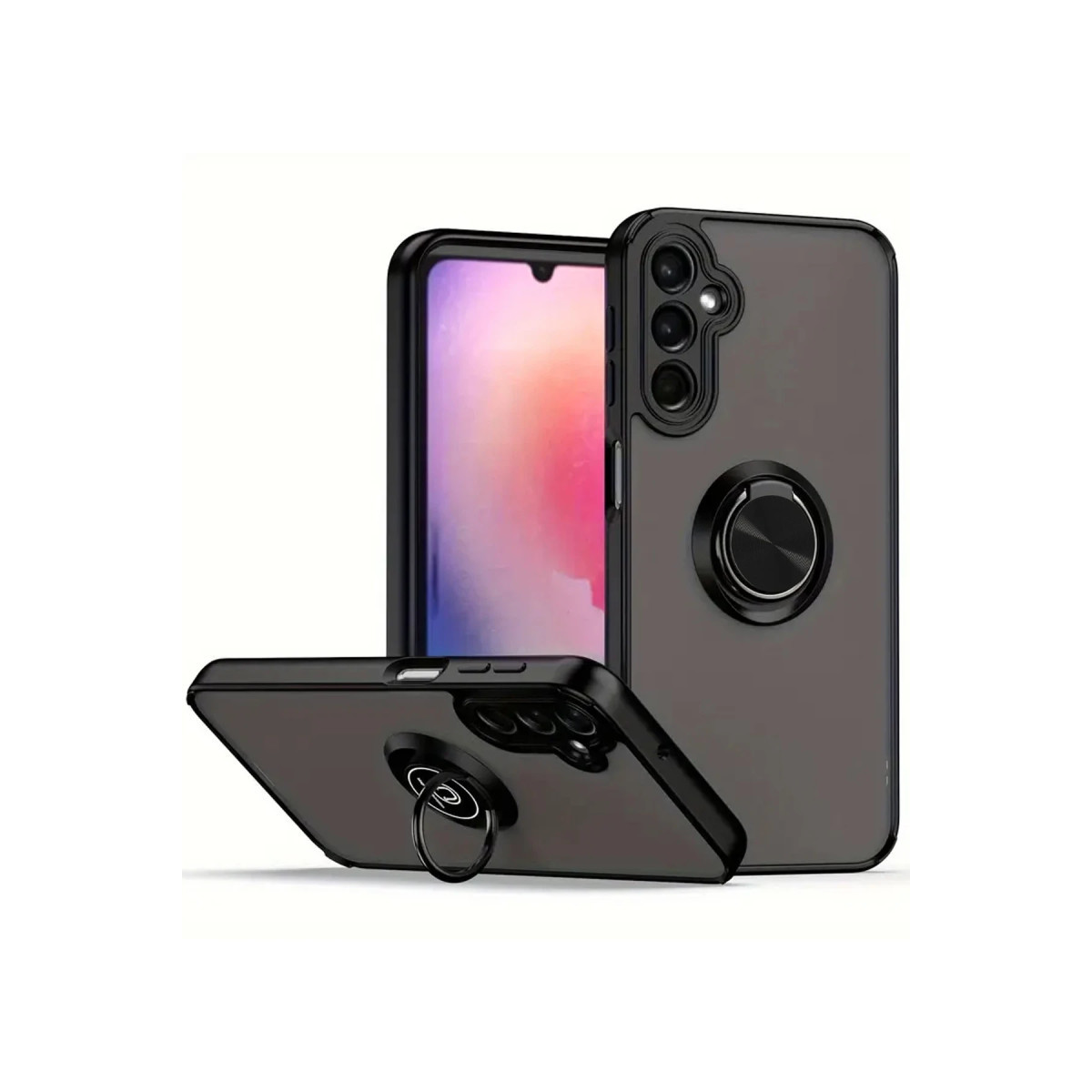 Newface Samsung Galaxy A05S Kılıf Montreal Yüzüklü Silikon Kapak - Siyah — görsel 3