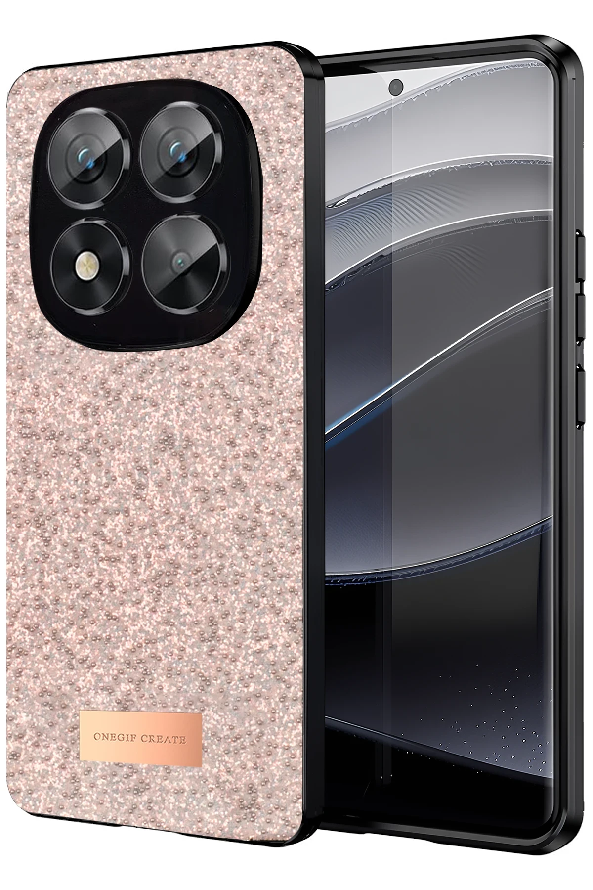 Onegif Xiaomi Redmi Note 14 Pro 5G Bright Simli Kapak - Pembe