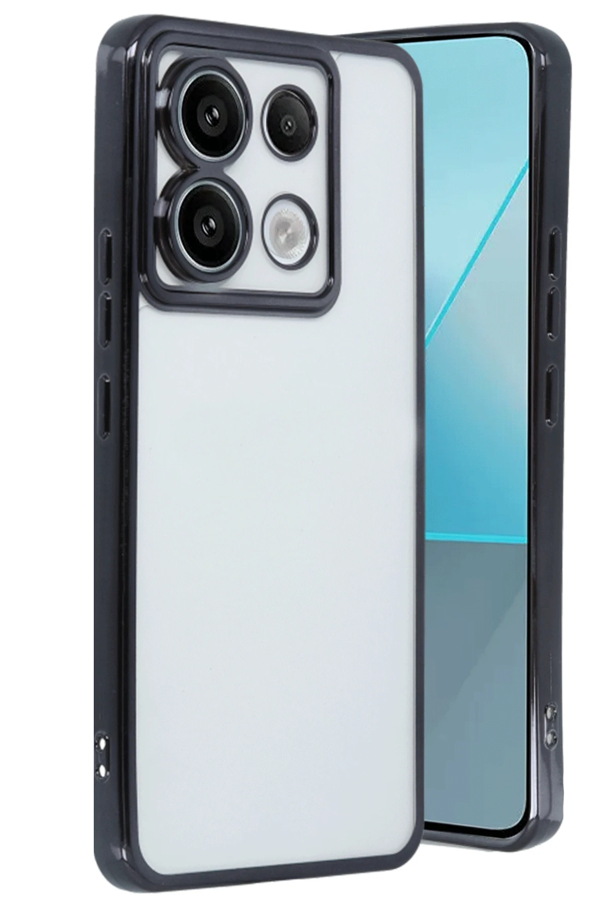 Newface Xiaomi Redmi Note 13 Pro 5G Kılıf Razer Lensli Silikon - Siyah