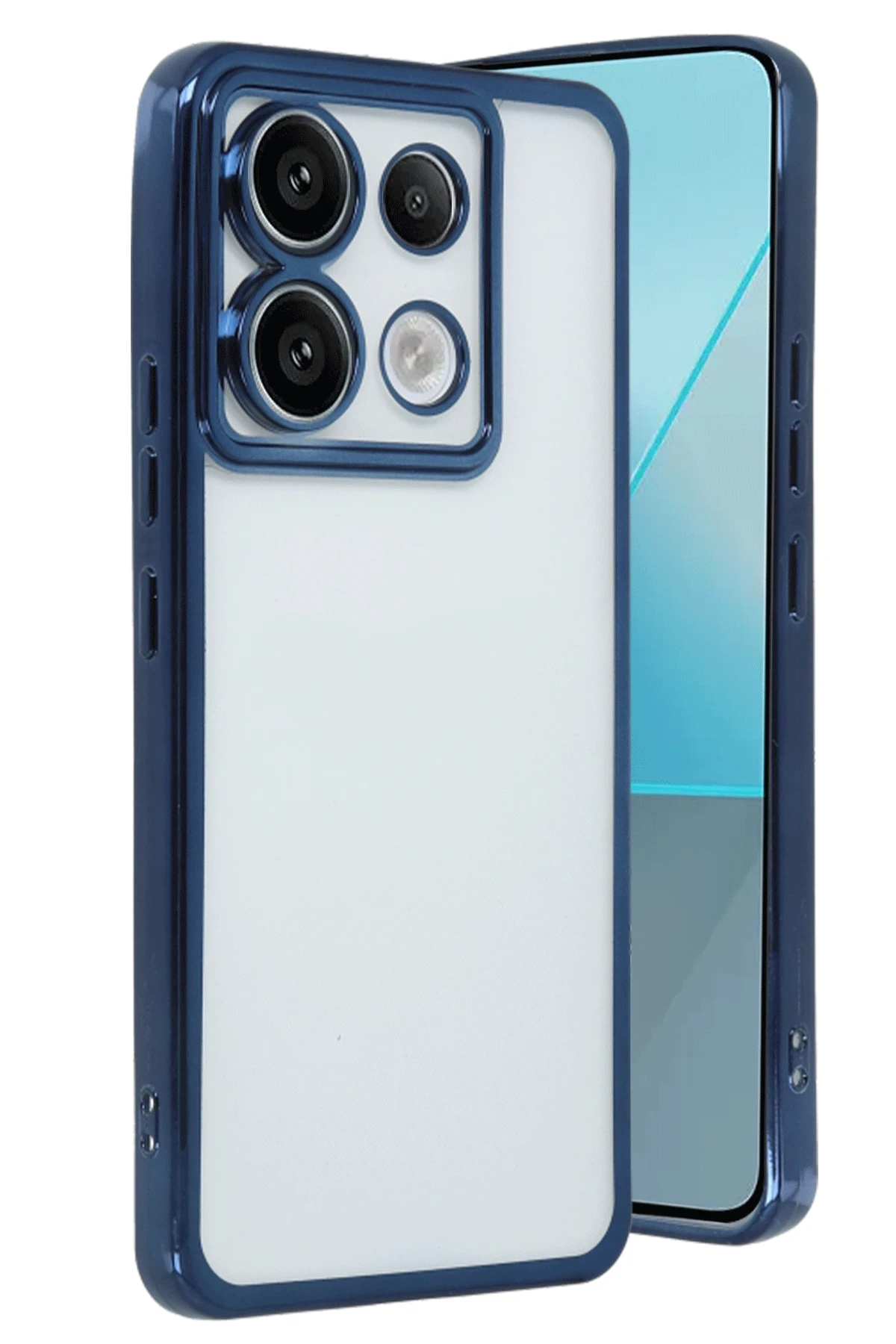 Newface Xiaomi Redmi Note 13 Pro 5G Kılıf Razer Lensli Silikon - Lacivert