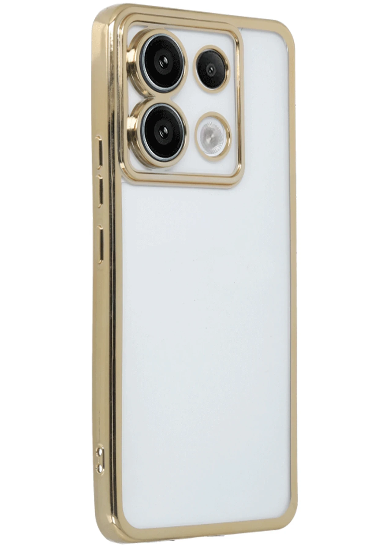 Newface Xiaomi Poco X6 Kılıf Razer Lensli Silikon - Gold