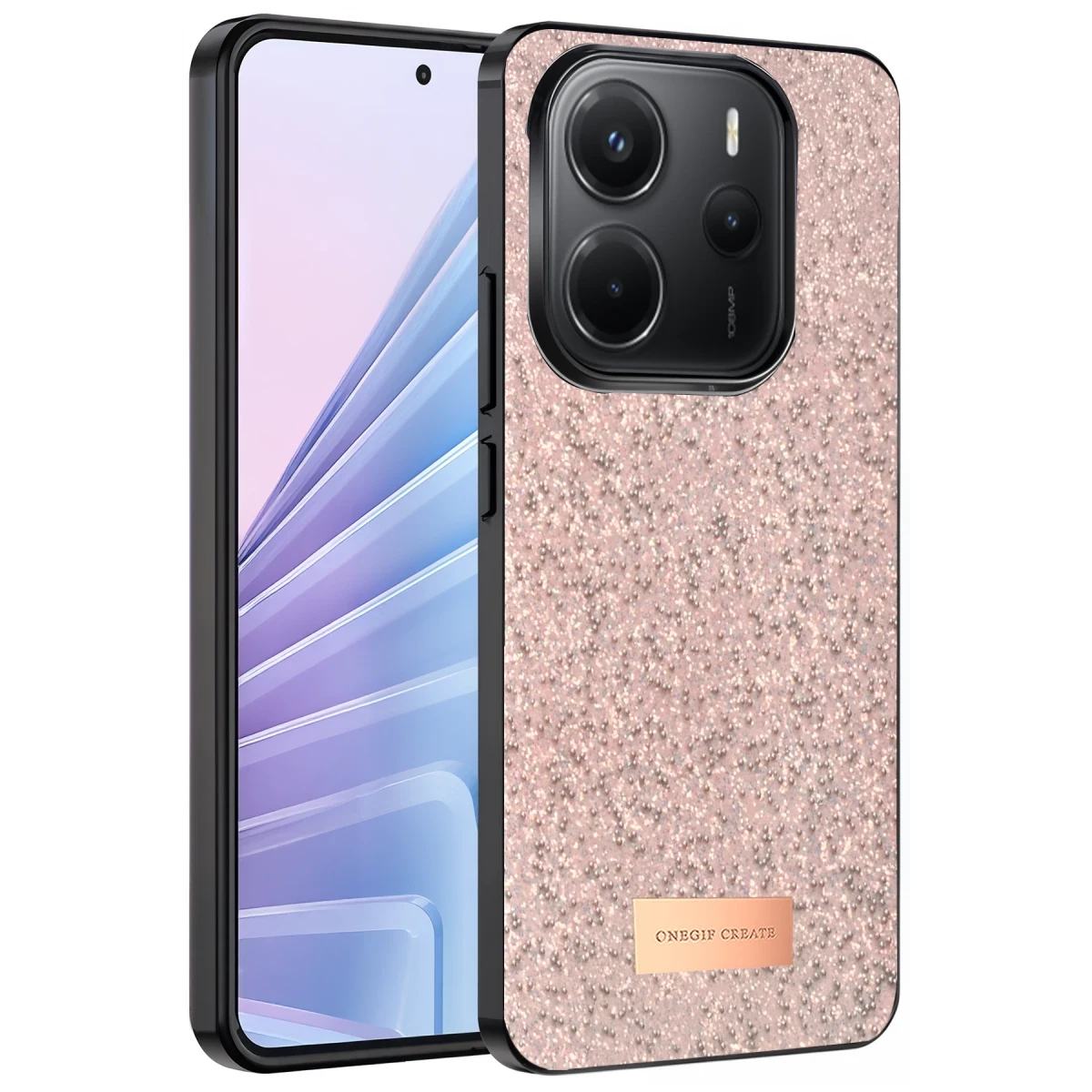 Onegif Xiaomi Redmi Note 14 4G Bright Simli Kapak - Pembe
