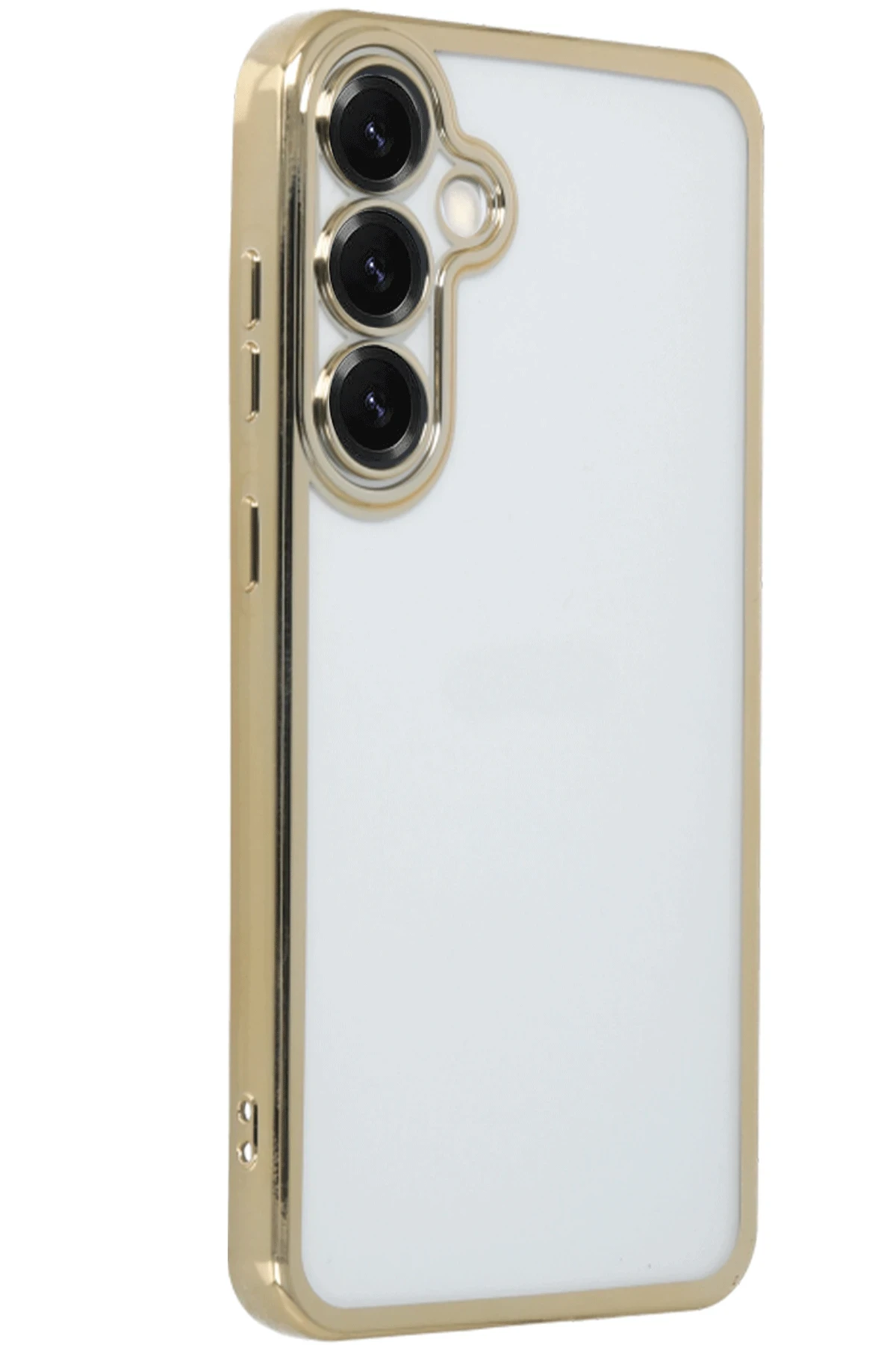Newface Samsung Galaxy S25 Kılıf Razer Lensli Silikon - Gold