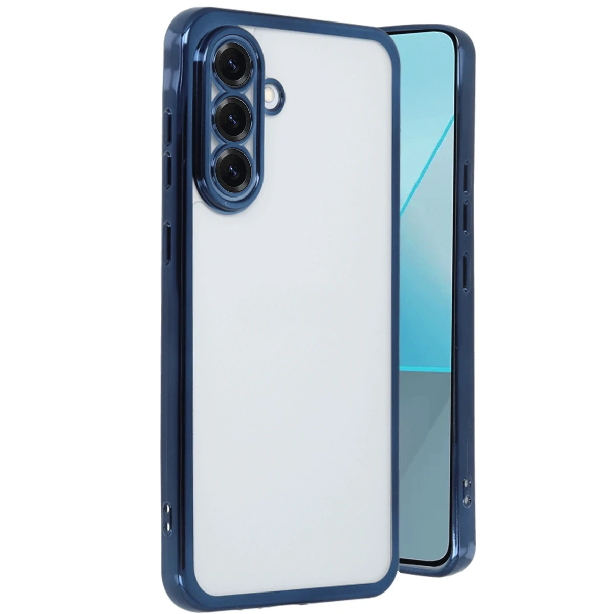 Newface Samsung Galaxy A56 Kılıf Razer Lensli Silikon - Lacivert