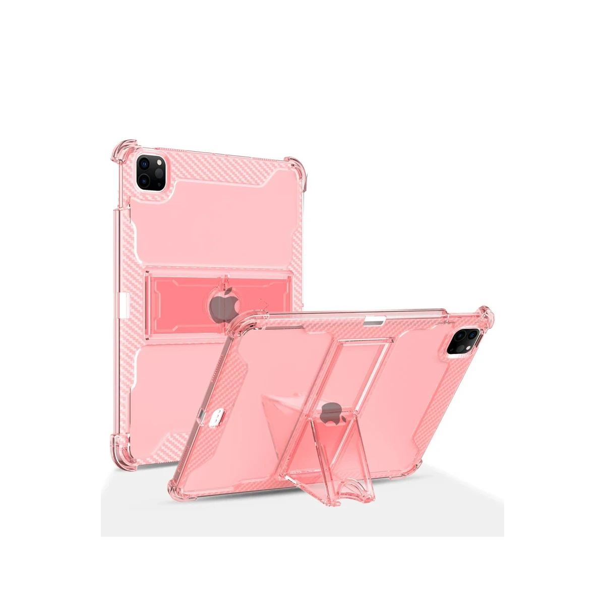 Newface Samsung Galaxy X610 Tab S9 FE Plus 12.4 Kılıf Anti Shock Standlı Tablet Silikon - Pembe