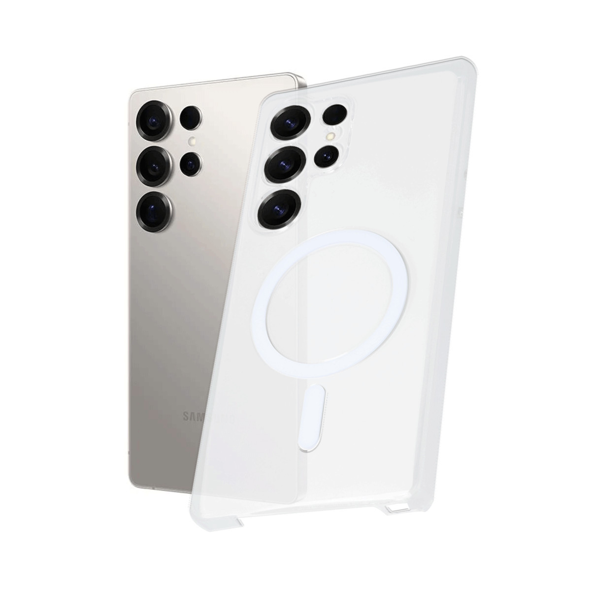 Newface Samsung Galaxy S24 Ultra Kılıf PC Zara Magsafe Şeffaf Kılıf - Şeffaf — görsel 3