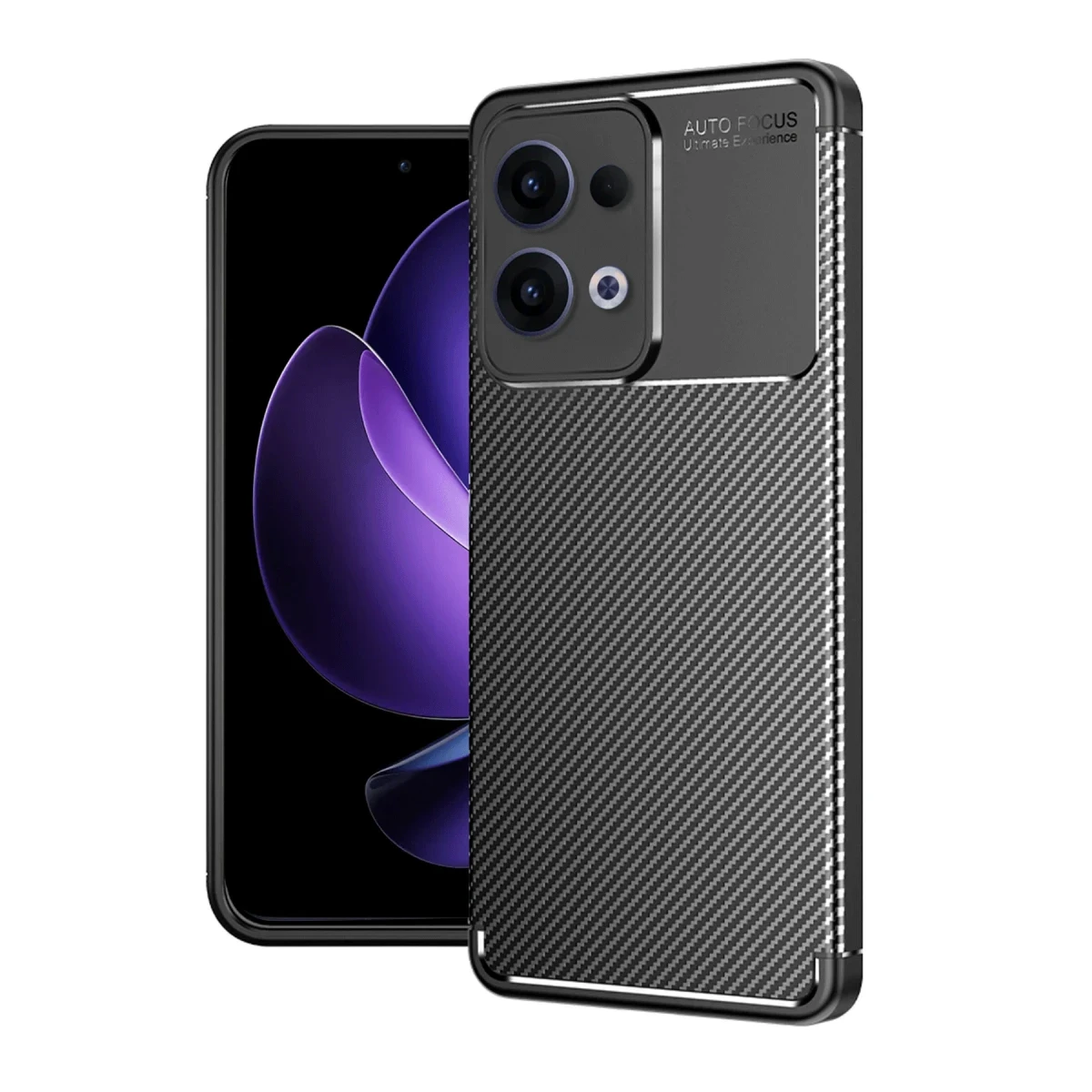 Newface Oppo Reno 13 Pro Kılıf Auto Focus Karbon Kapak - Siyah — görsel 2