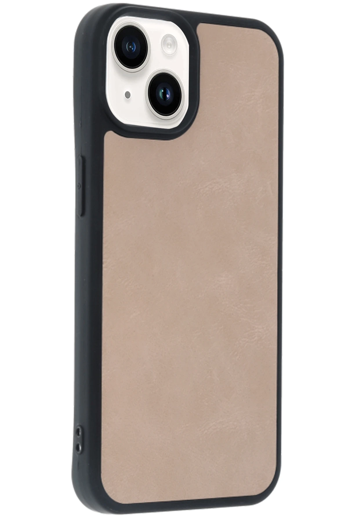 Newface iPhone 14 Kılıf Aras Deri Kapak - Pudra