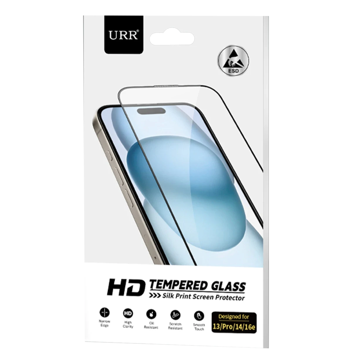 URR Apple iPhone 16E 2.5D Antidust HD Cam Ekran Koruyucu - Siyah