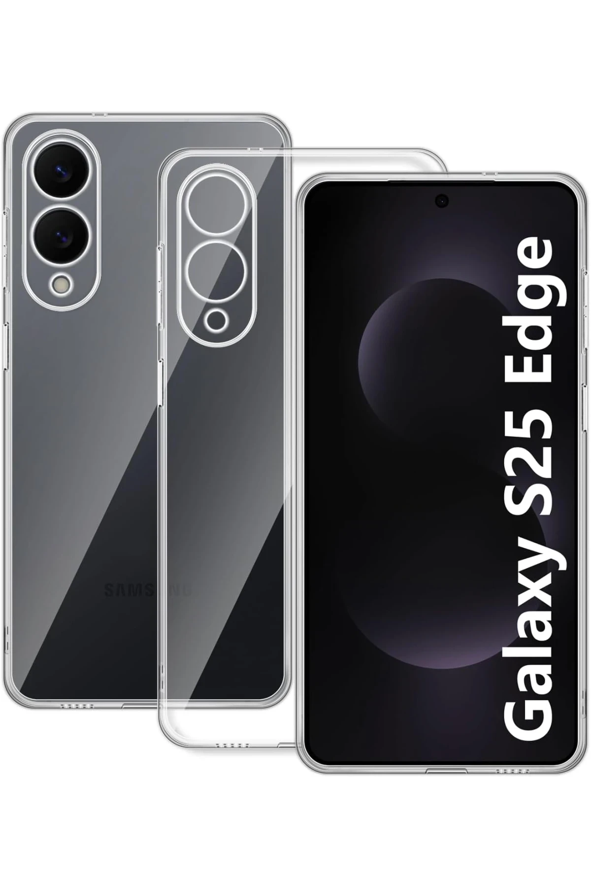 Newface Samsung Galaxy S25 Edge Kılıf Lüx Şeffaf Silikon