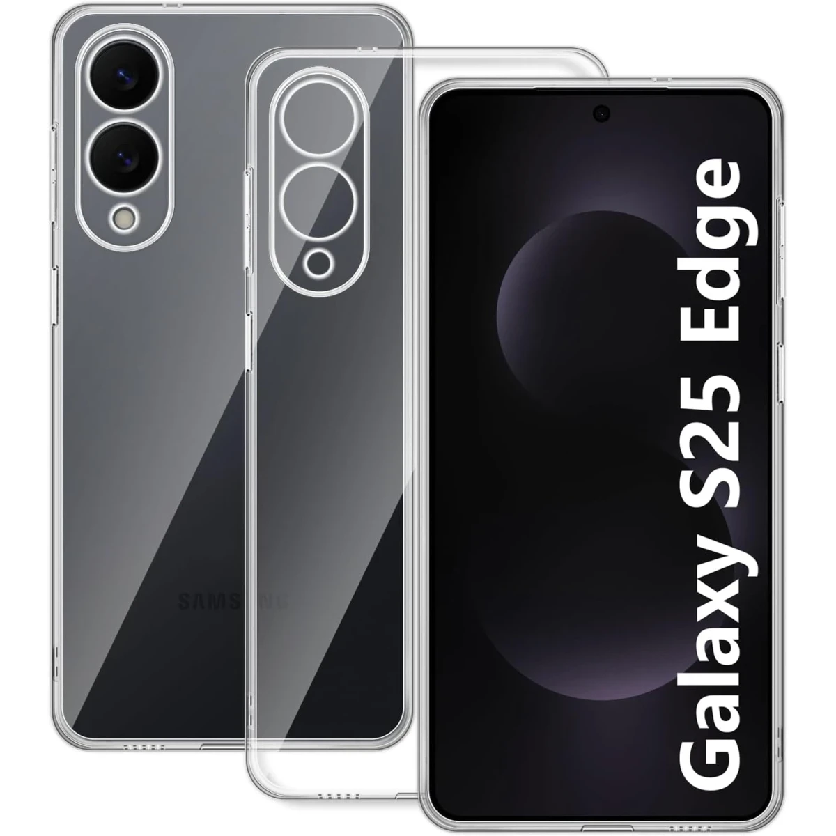 Newface Samsung Galaxy S25 Edge Kılıf Lüx Şeffaf Silikon — görsel 3
