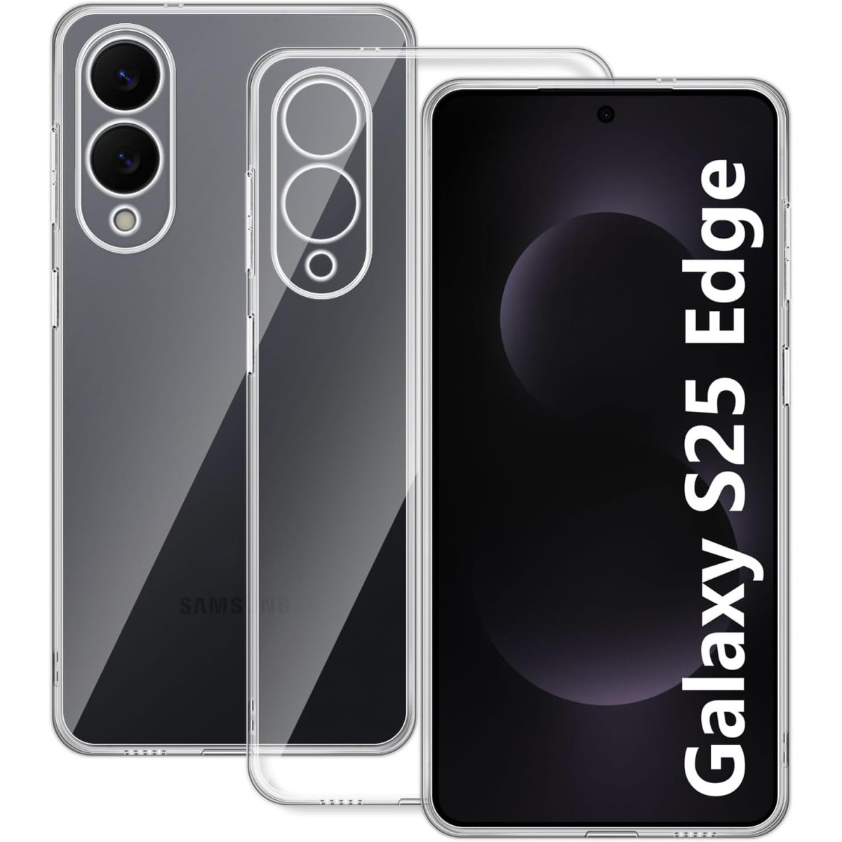 Newface Samsung Galaxy S25 Edge Kılıf Lüx Şeffaf Silikon — görsel 5