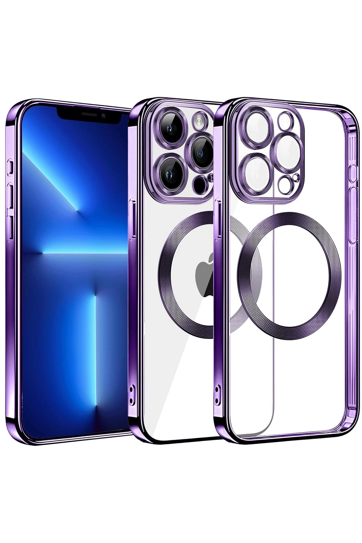 Newface Apple iPhone 13 Pro Max Kılıf Slot Silikon - Mor
