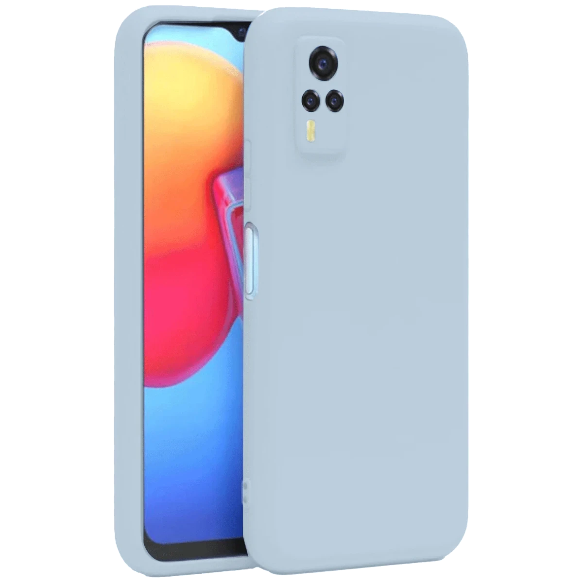 Newface Vivo Y53S Kılıf Nano içi Kadife Silikon - Buz Mavi