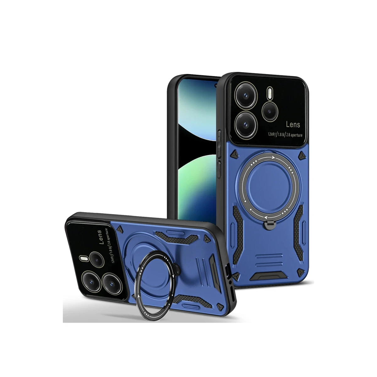 Newface Xiaomi Redmi Note 14 4G Kılıf Joy Lens Standlı Kapak - Lacivert