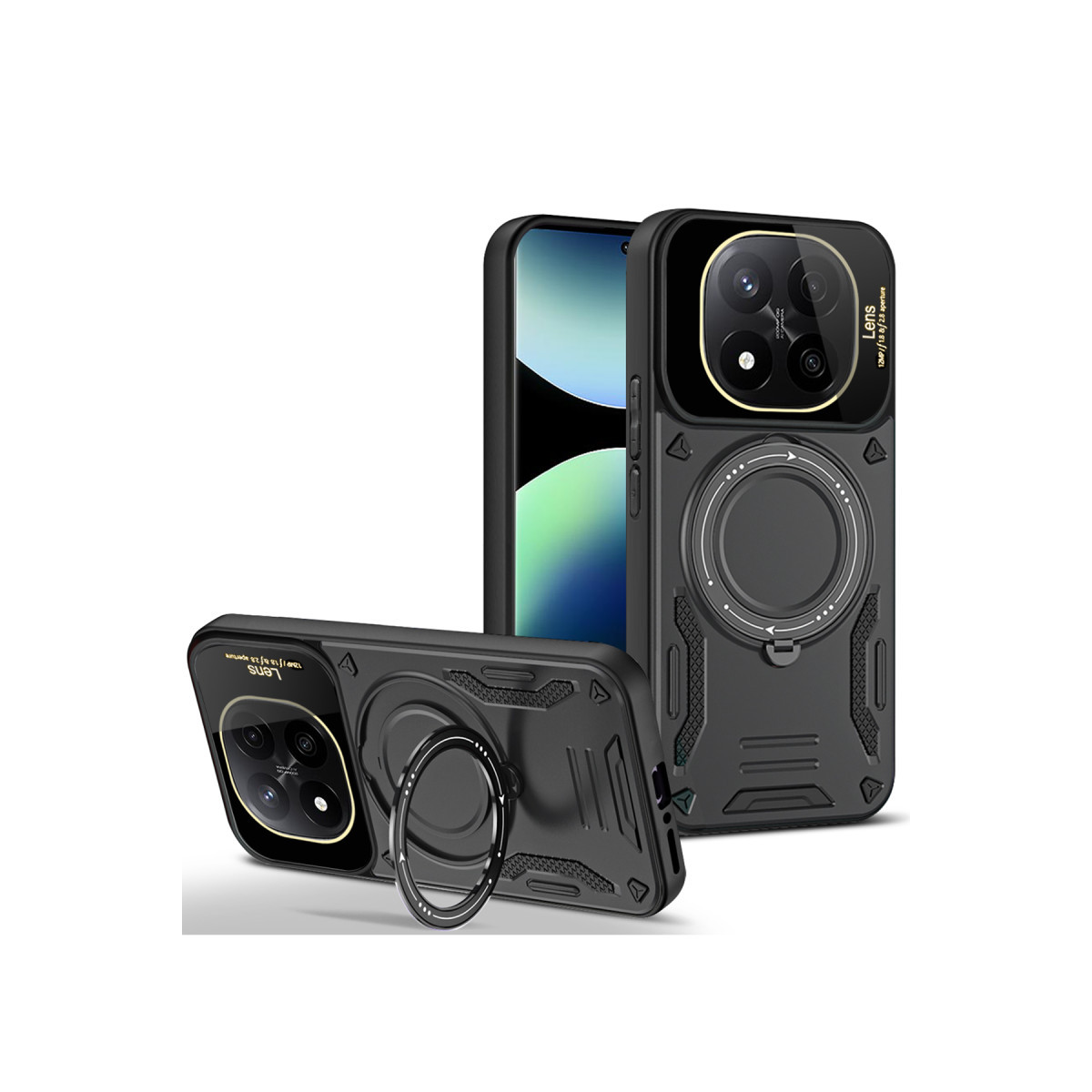 Newface Xiaomi Redmi Note 14 Pro 4G Kılıf Joy Lens Standlı Kapak - Siyah — görsel 7