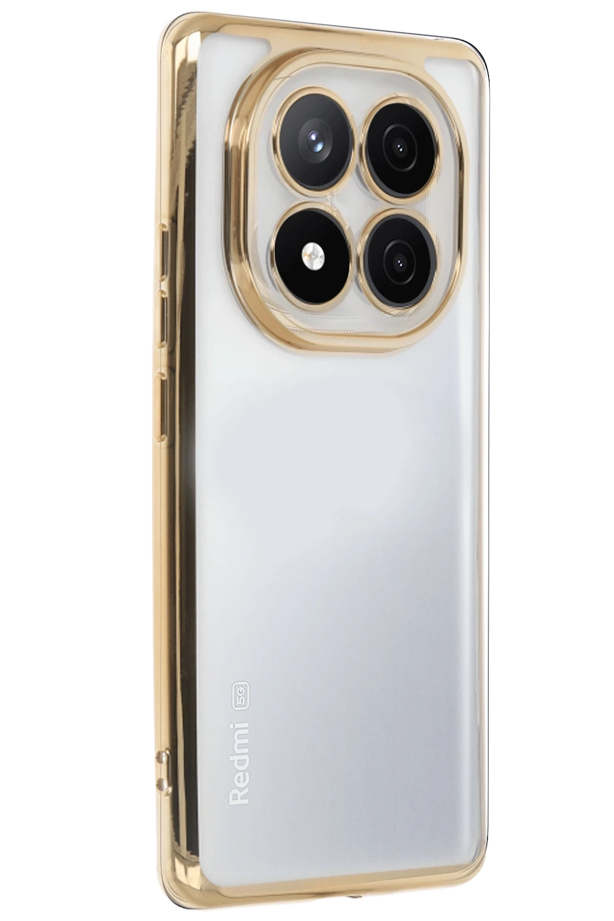 Newface Xiaomi Redmi Note 14 Pro 5G Kılıf Razer Lensli Silikon - Gold