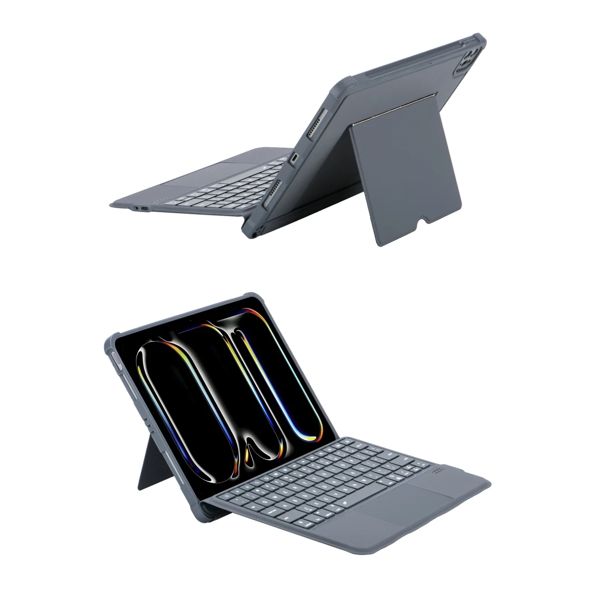 Newface Apple T5510D iPad Pro 13 (2024) Kılıf Palermo Ledli Klavyeli Standlı Tablet Kılıfı - Siyah — görsel 9