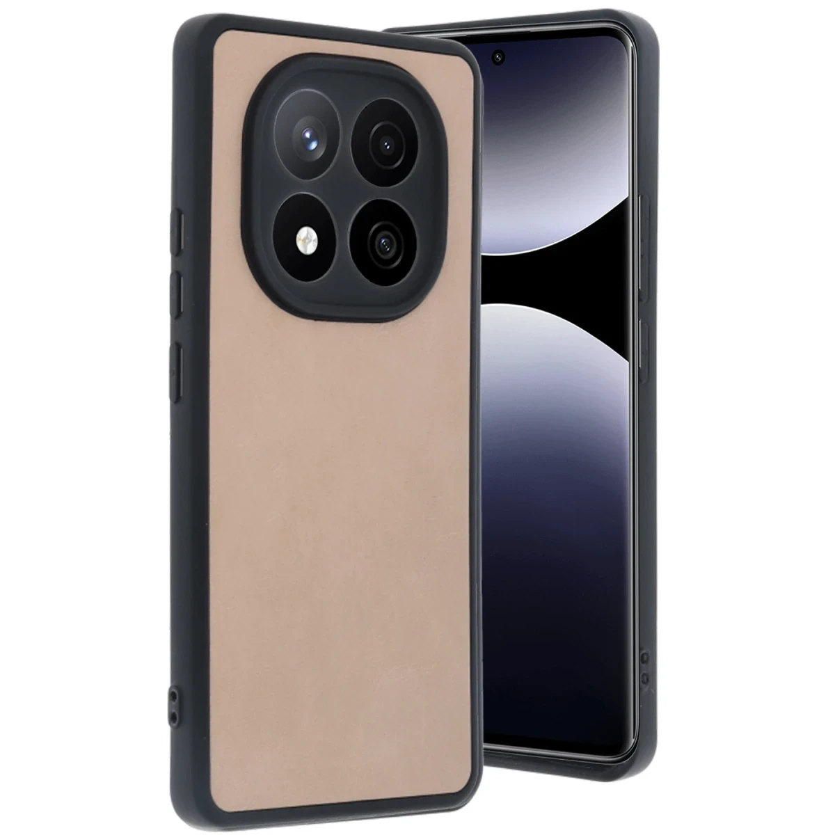 Newface Xiaomi Redmi Note 14 Pro 4G Kılıf Aras Deri Kapak - Pudra