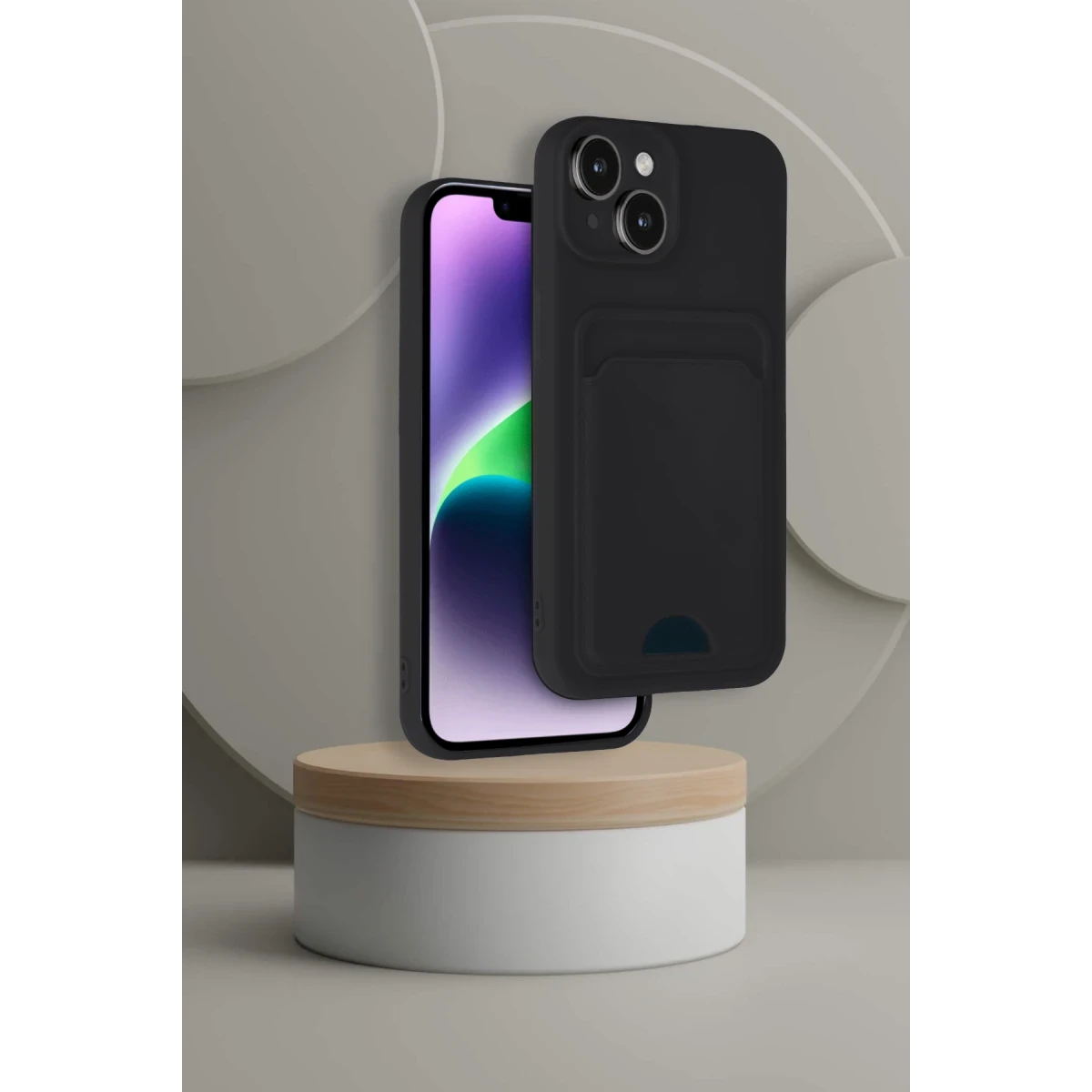 Newface Apple iPhone 14 Kılıf Kelvin Kartvizitli Silikon - Kırmızı