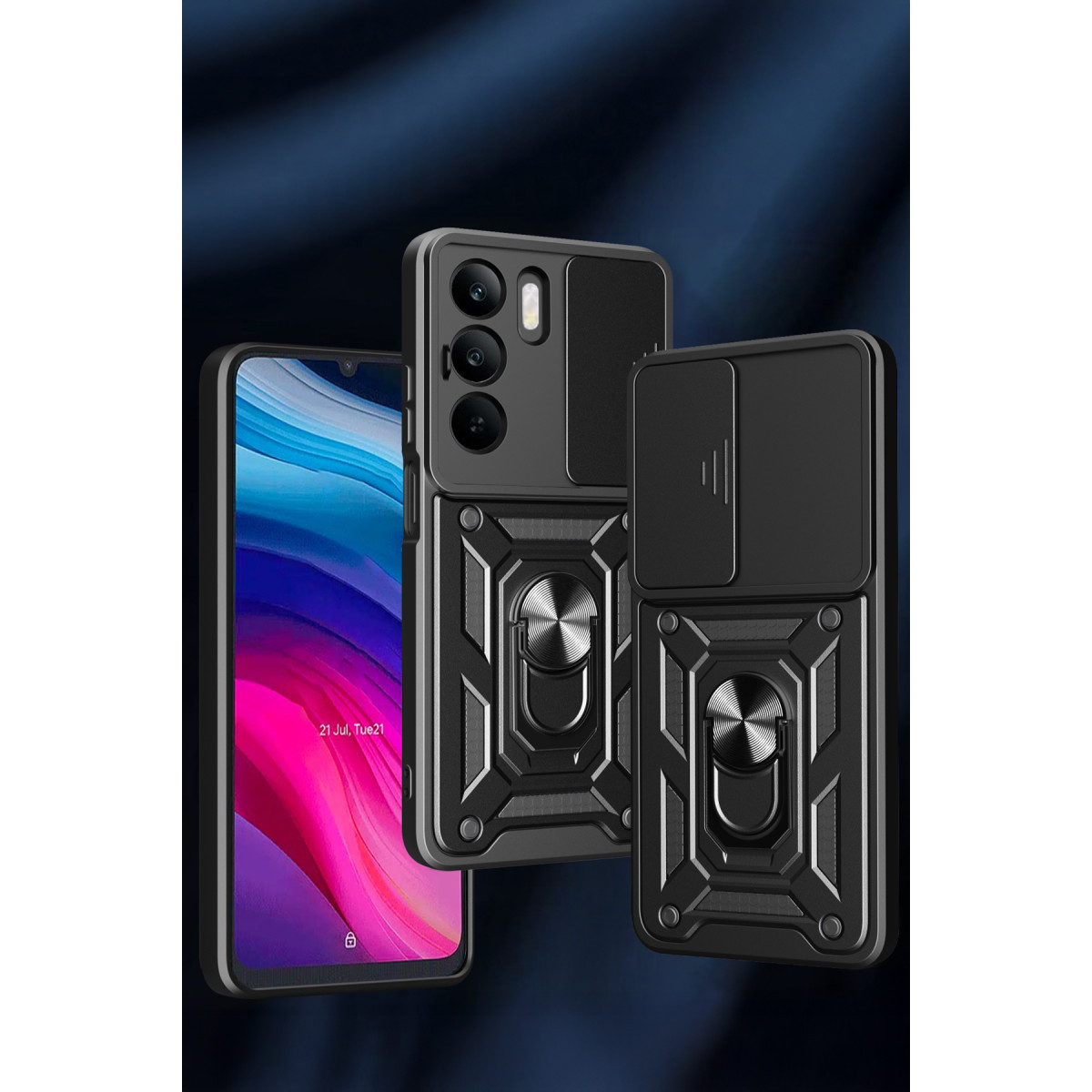 Newface Realme C75 4G Kılıf Pars Lens Yüzüklü Silikon - Siyah — görsel 6