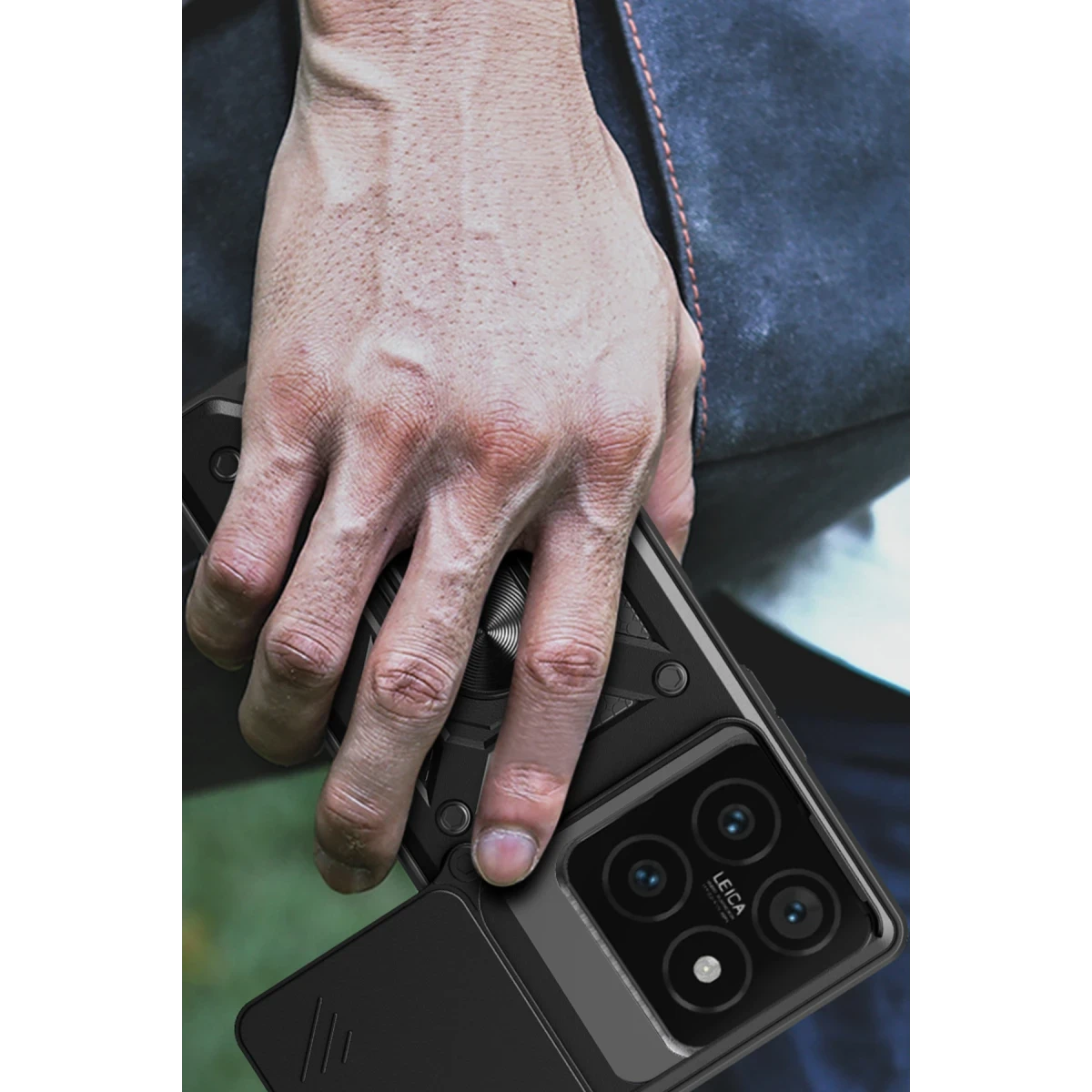 Newface Xiaomi Mi 14T Pro Kılıf Pars Lens Yüzüklü Silikon - Siyah — görsel 6