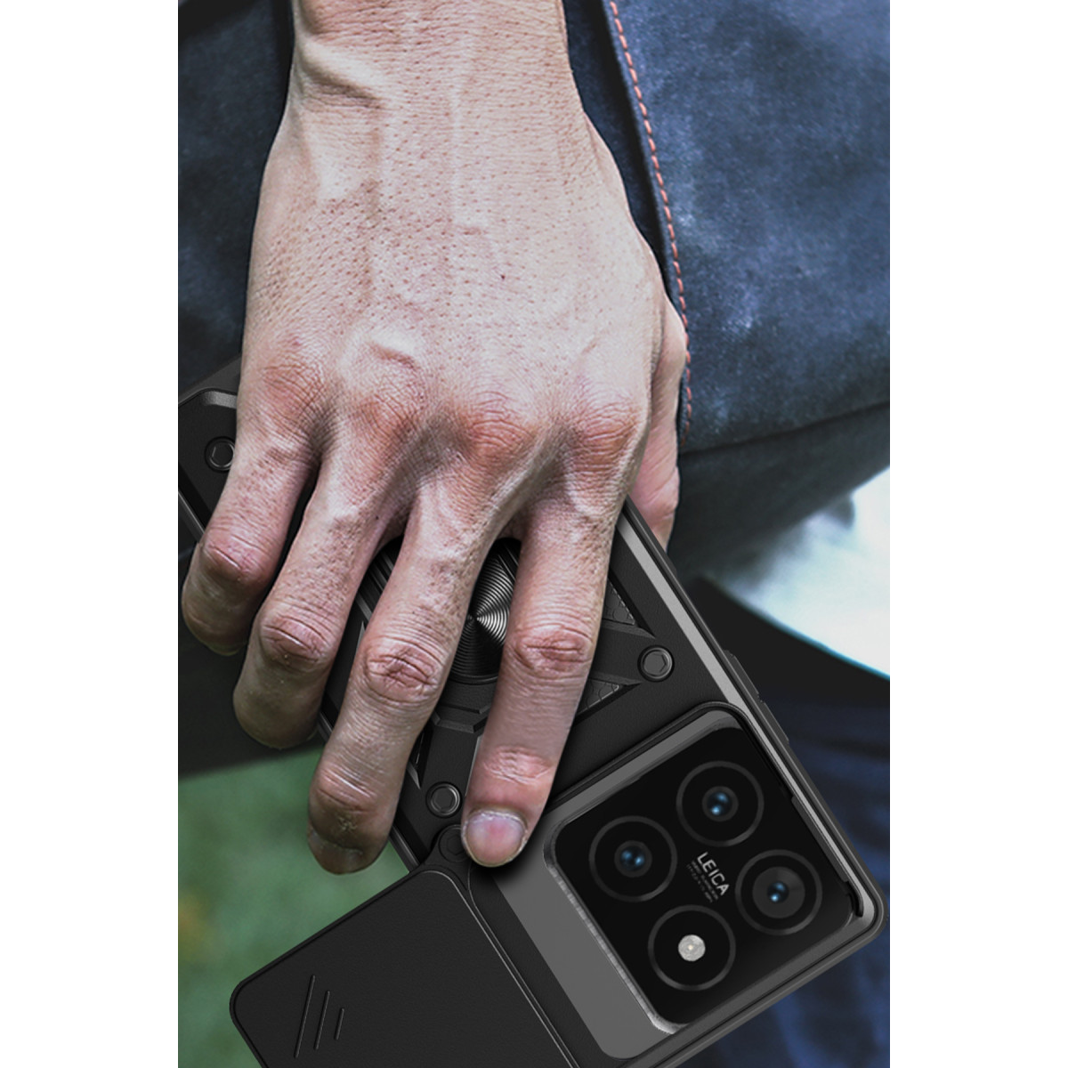 Newface Xiaomi Mi 14T Pro Kılıf Pars Lens Yüzüklü Silikon - Siyah — görsel 9