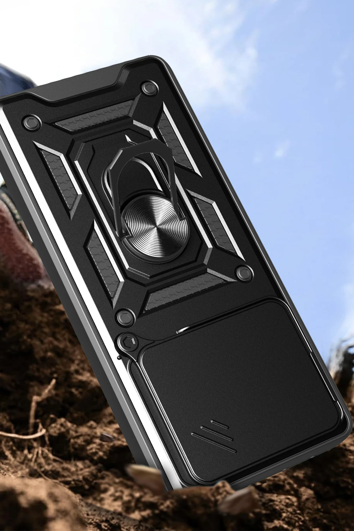 Newface Xiaomi Mi 15 Pro Kılıf Pars Lens Yüzüklü Silikon - Kırmızı