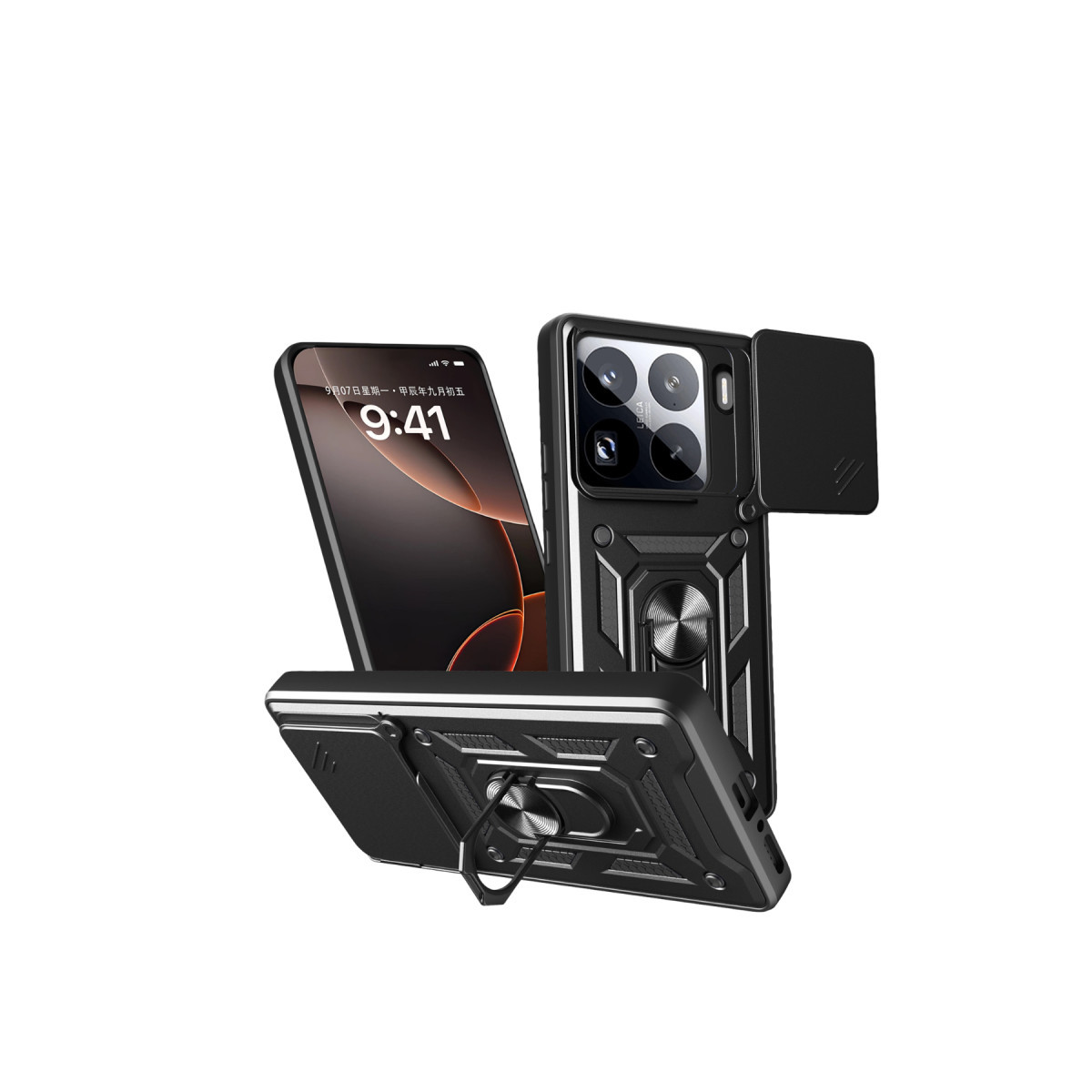 Newface Xiaomi Mi 15 Pro Kılıf Pars Lens Yüzüklü Silikon - Siyah — görsel 9