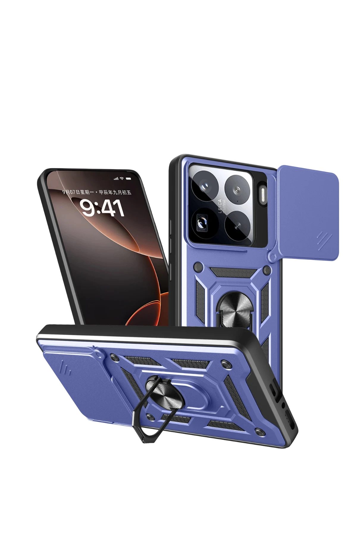 Newface Xiaomi Mi 15 Pro Kılıf Pars Lens Yüzüklü Silikon - Lacivert