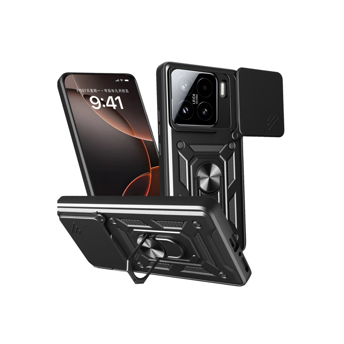 Newface Xiaomi Mi 15 Kılıf Pars Lens Yüzüklü Silikon - Siyah — görsel 5