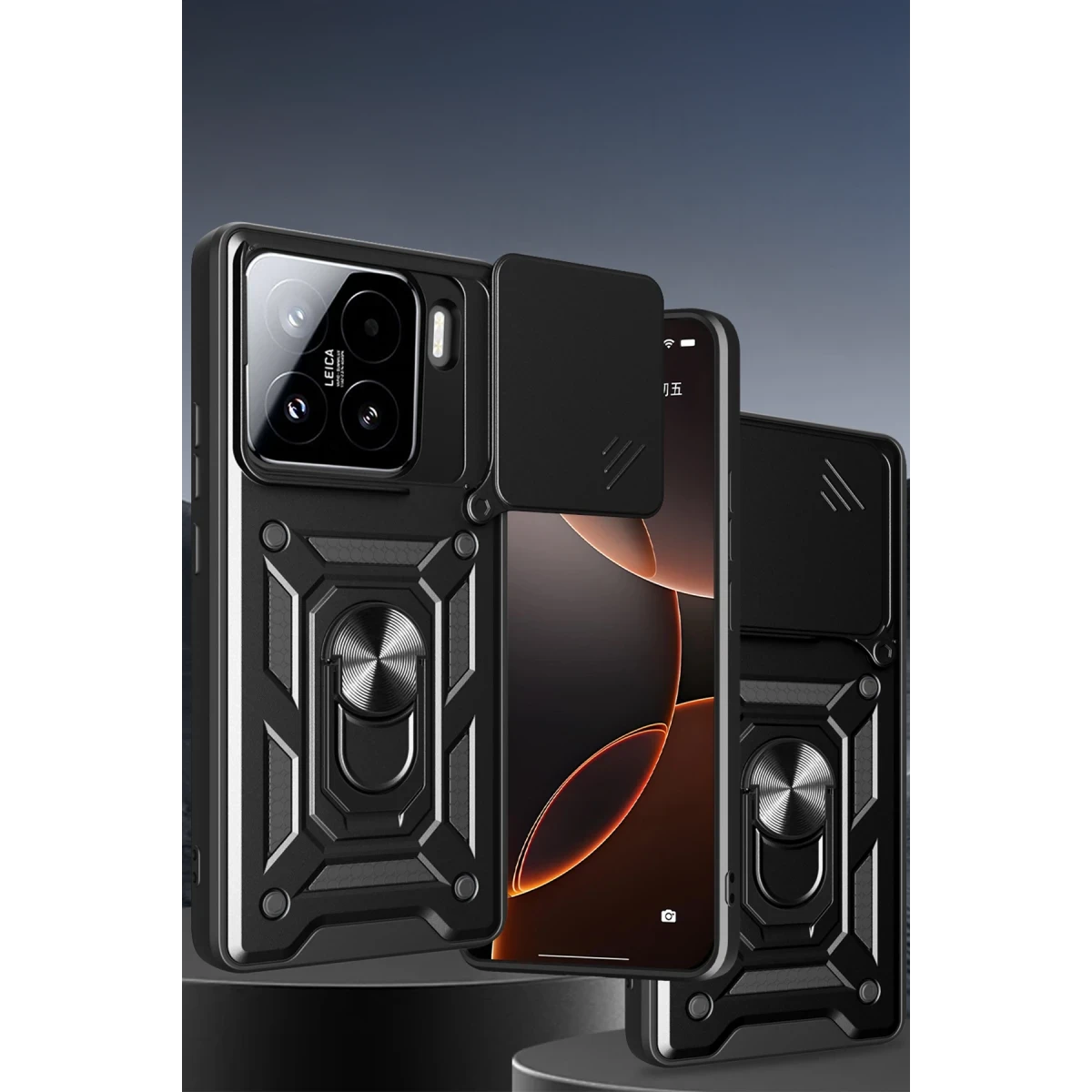 Newface Xiaomi Mi 15 Kılıf Pars Lens Yüzüklü Silikon - Siyah — görsel 6