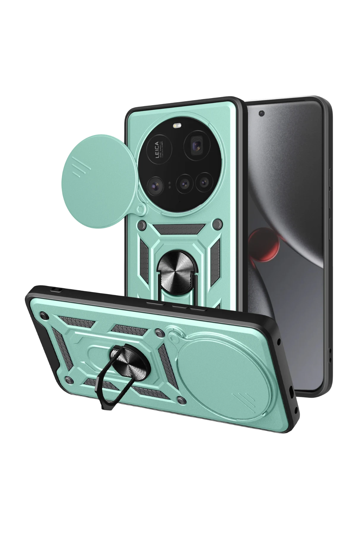 Newface Xiaomi Mi 15 Ultra Kılıf Pars Lens Yüzüklü Silikon - Yeşil